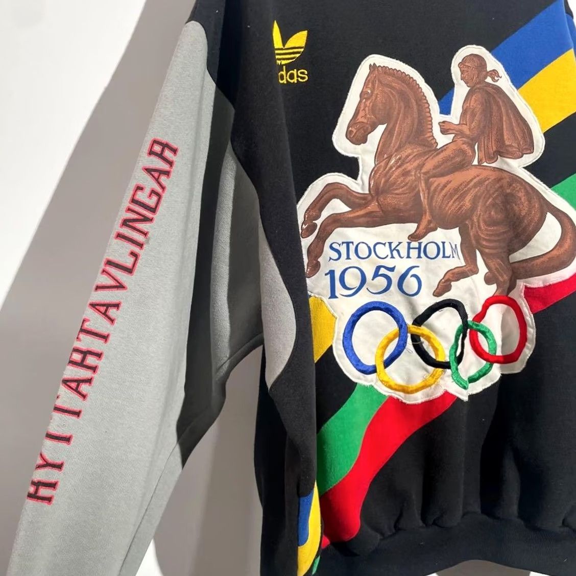 Vintage Adidas 90s Silver Tag OLD 1956 STOCKHOLM OLYMPIC Vintage Unisex Adults Hoodies & Sweatshirts Size US XL / EU 56 / 4 - 4 Thumbnail
