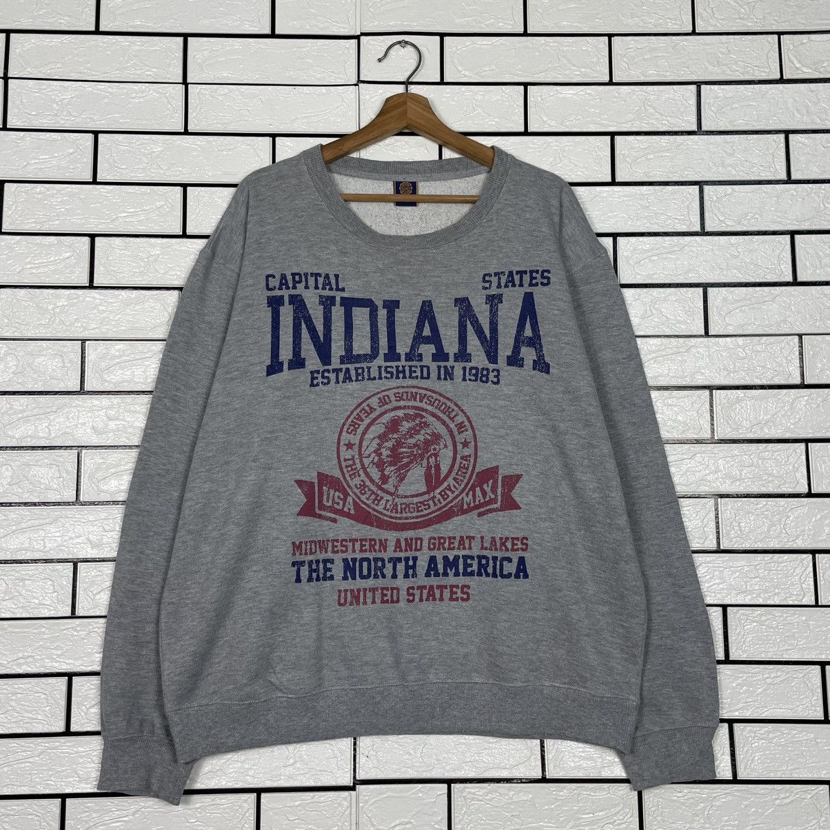 Japanese Brand Indiana Capital States Crewneck Sweatshirt Size US XXL / EU 58 / 5 - 1 Thumbnail