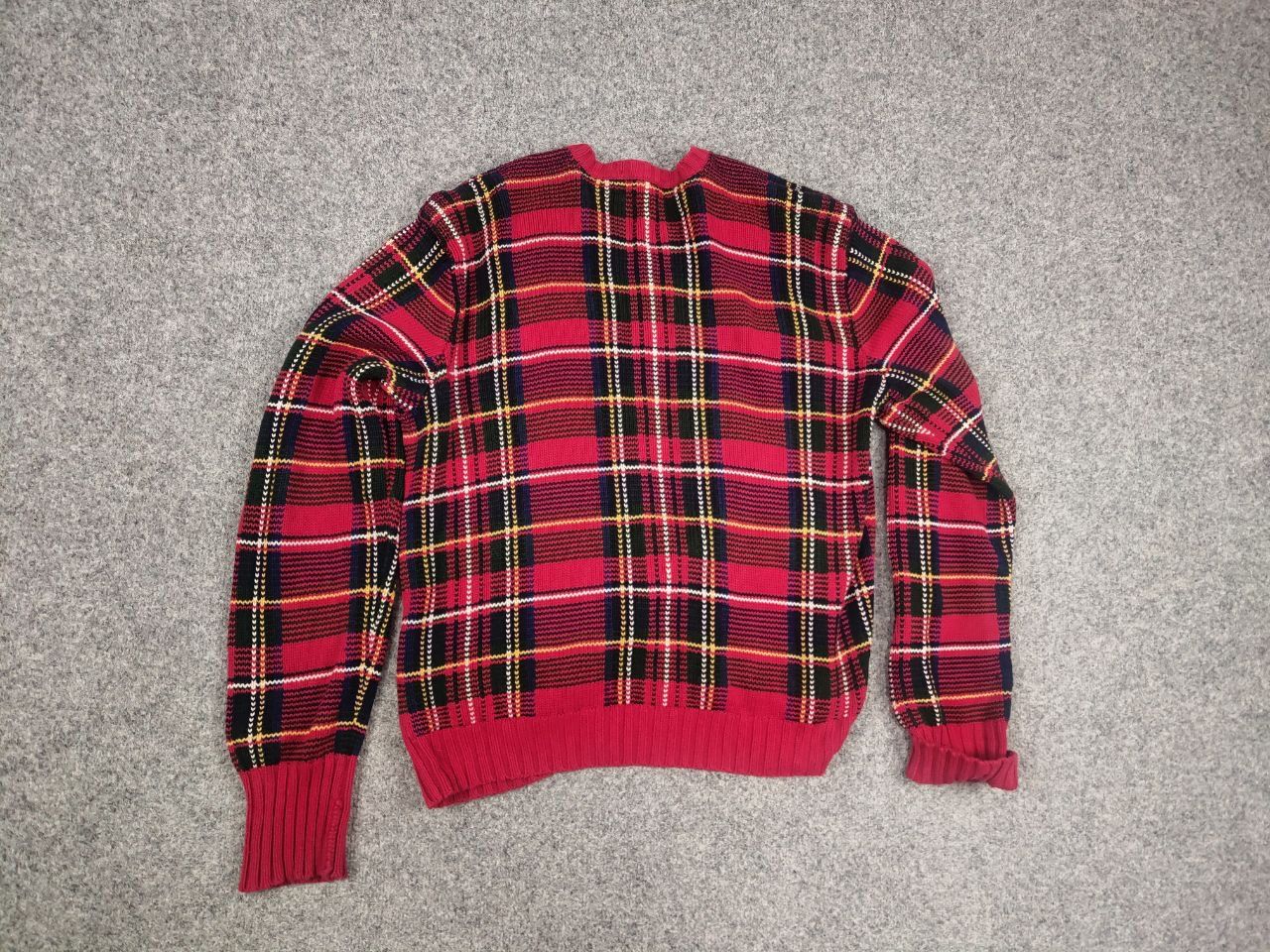 Polo Ralph Lauren Rare Vintage Polo Ralph Lauren Knit Sweater Plaid Red Tartan Size US XL / EU 56 / 4 - 10 Thumbnail