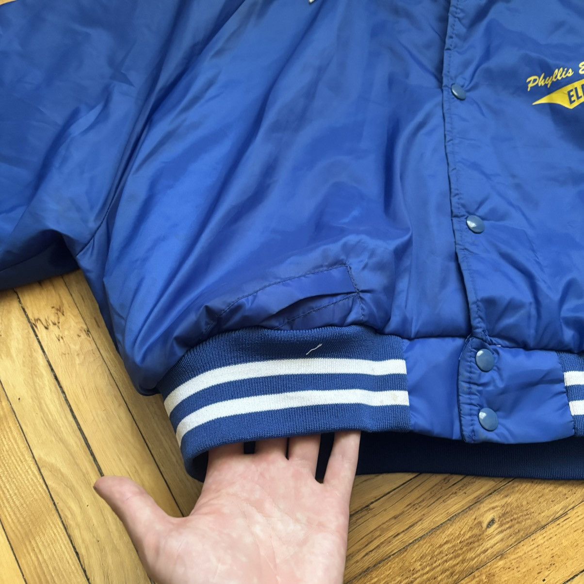 Hysteric Glamour Vintage Y2K Avant-Garde Crop Bomber American College Jacket Size L / US 10 / IT 46 - 7 Thumbnail
