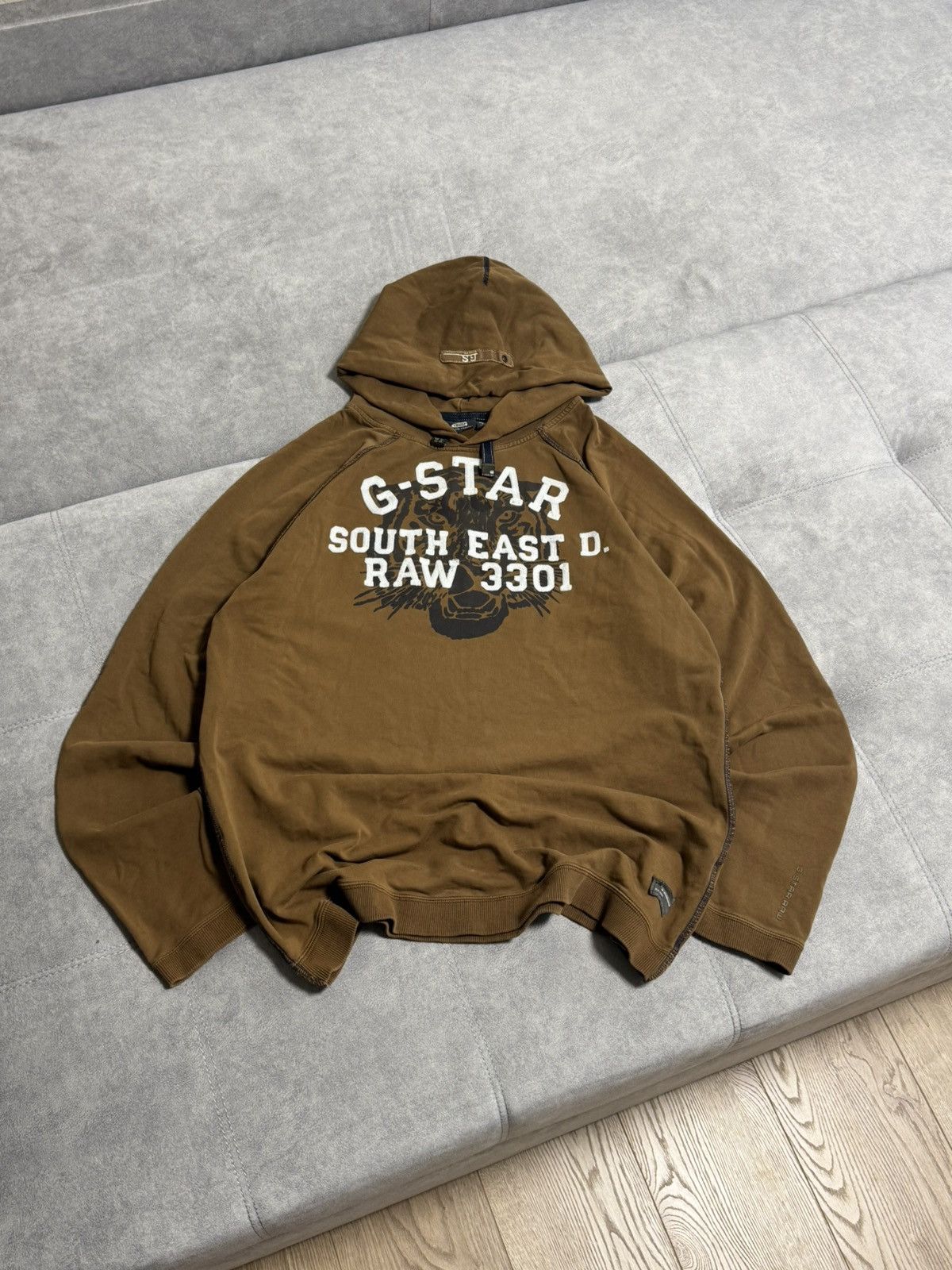 G-Star Vintage G-Star Raw big logo Y2K brown hoodie size Xl mens Size US XL / EU 56 / 4 - 1 Thumbnail