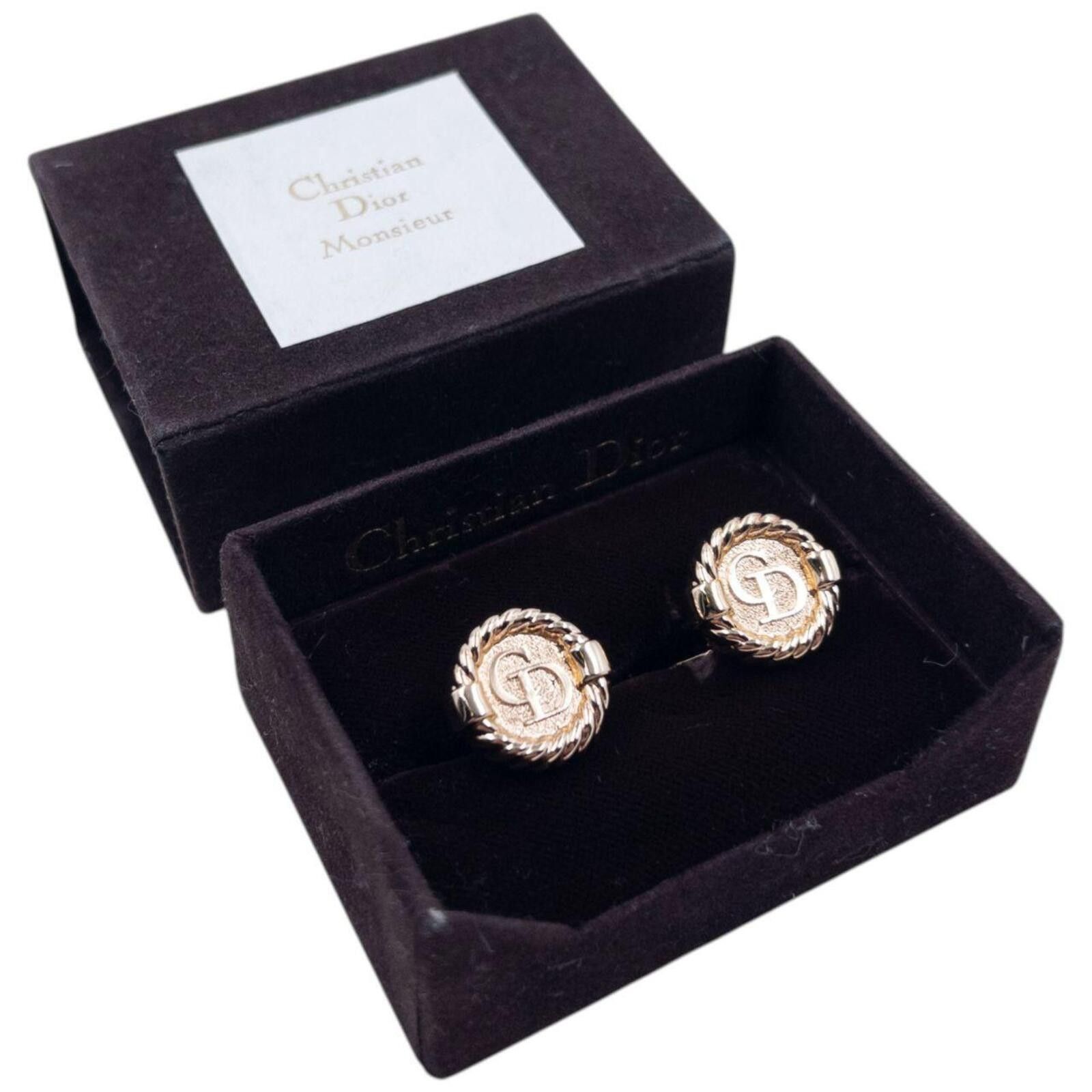 Dior Vintage 90s Dior Embossed Cufflinks Size ONE SIZE - 1 Thumbnail