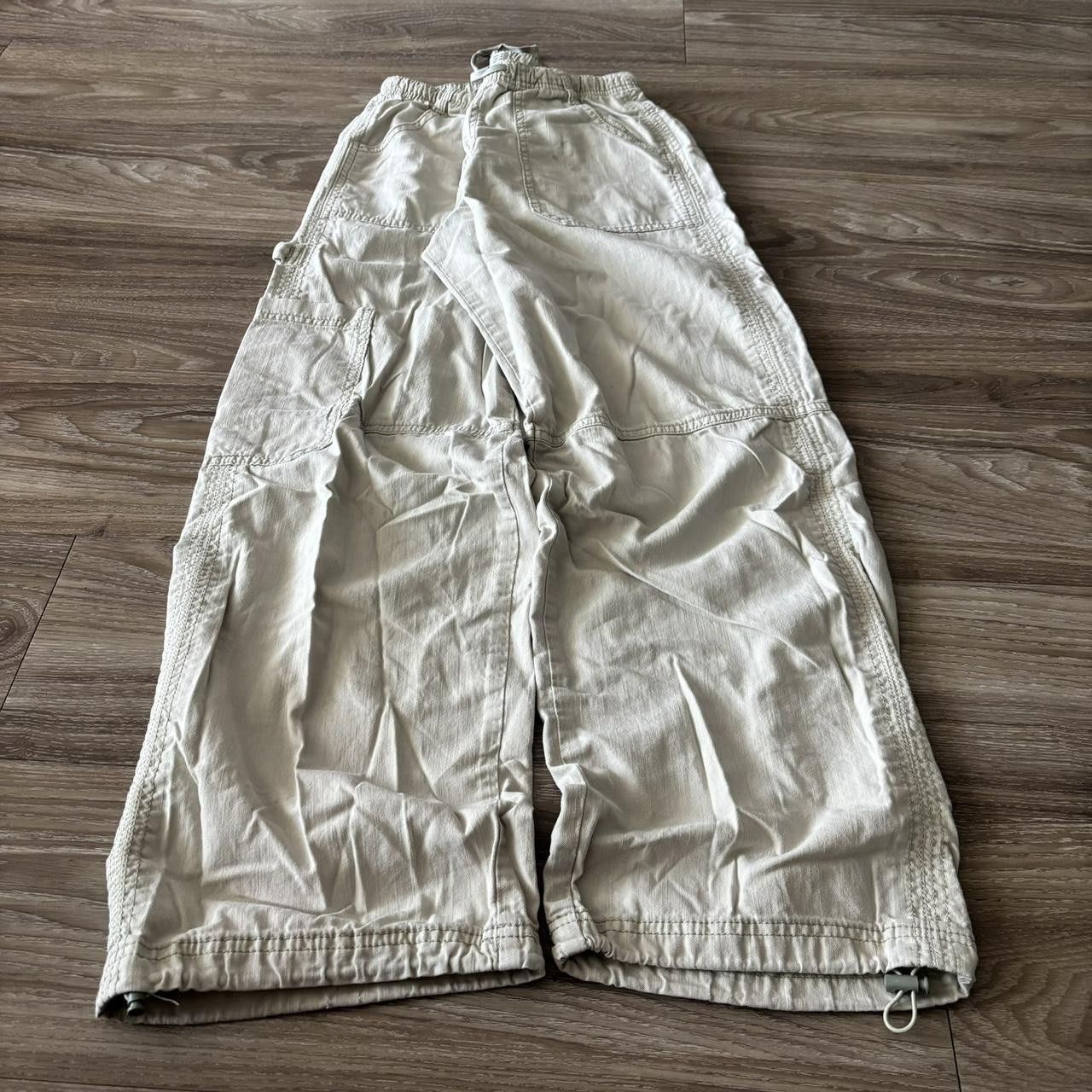 Vintage Crazy Vintage Y2K/2000s Baggy Cream Loose Cargo Pants! 30x30 Size US 30 / EU 46 - 3 Thumbnail