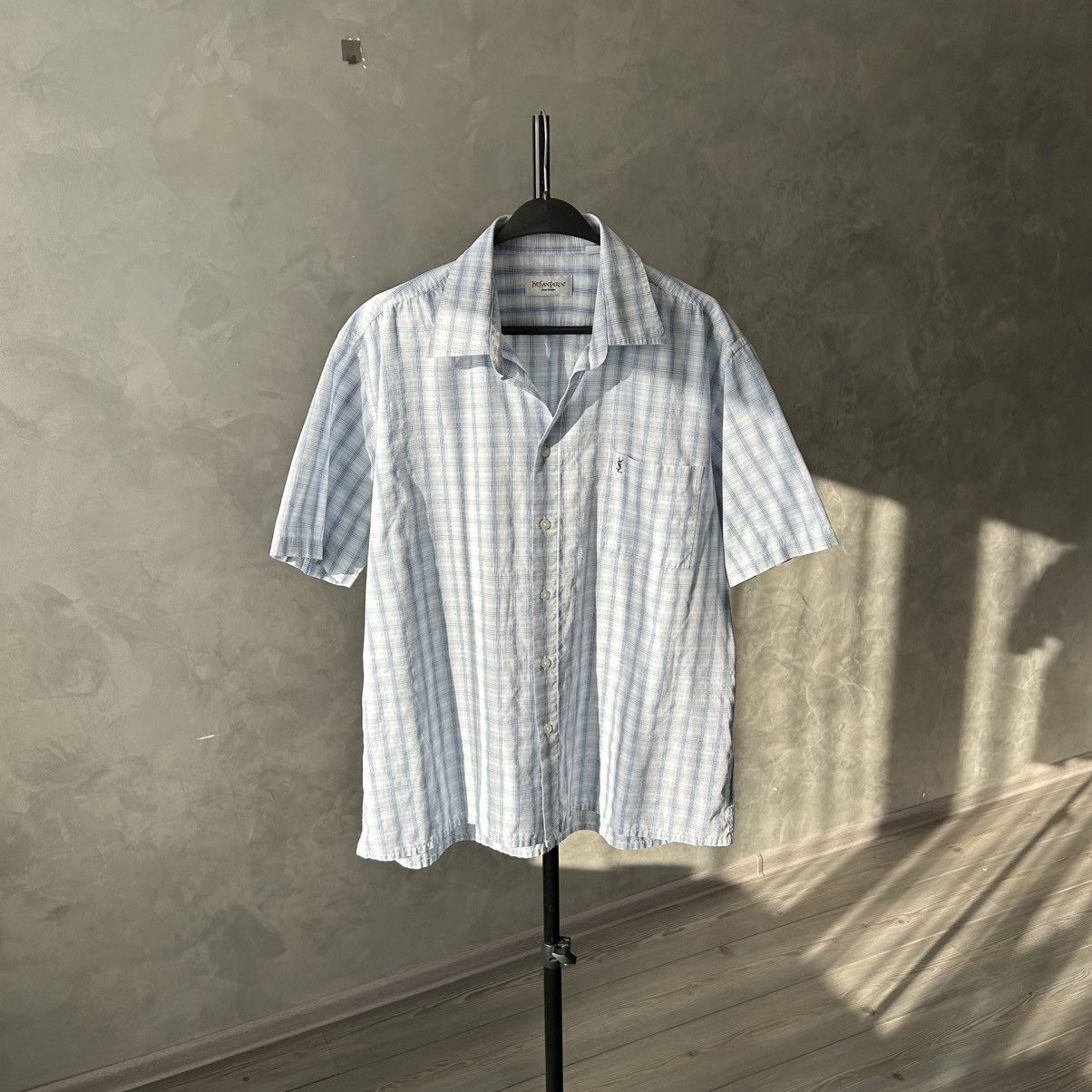 Yves Saint Laurent Vintage Yves Saint Laurent YSL Checkered Short Sleeve Shirt Size US XL / EU 56 / 4 - 2 Thumbnail