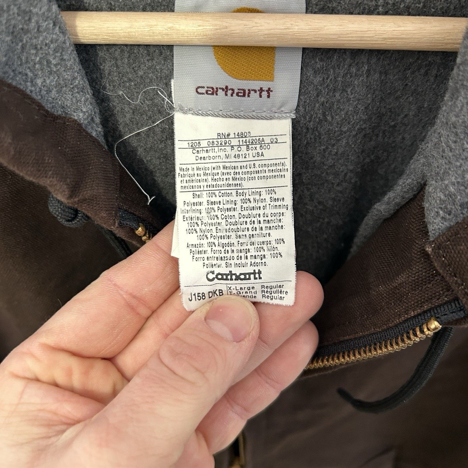 Carhartt Vintage Carhartt Fleece-Lined Hooded Jacket “Dark Brown” Size US XL / EU 56 / 4 - 11 Thumbnail