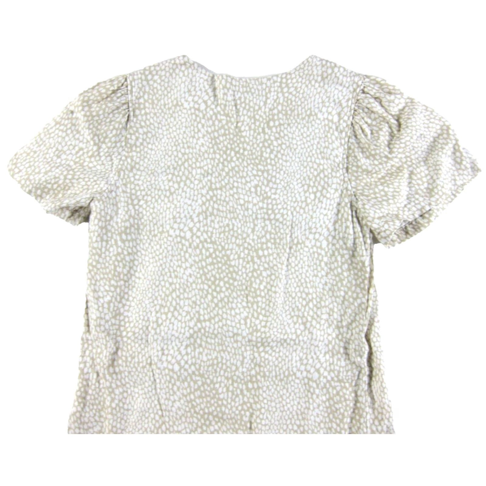 Nicole Miller Nicole Miller Linen Beige Ivory Short Sleeve V-Neck Tunic Shift Dress S - Women's Dress Size 28" / US 6 / IT 42 - 5 Thumbnail