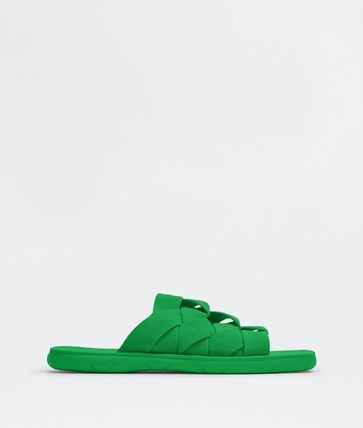 image of Bottega Veneta O1Loc1C0324 651402 Plat Slides In Green, Men's (Size 10)
