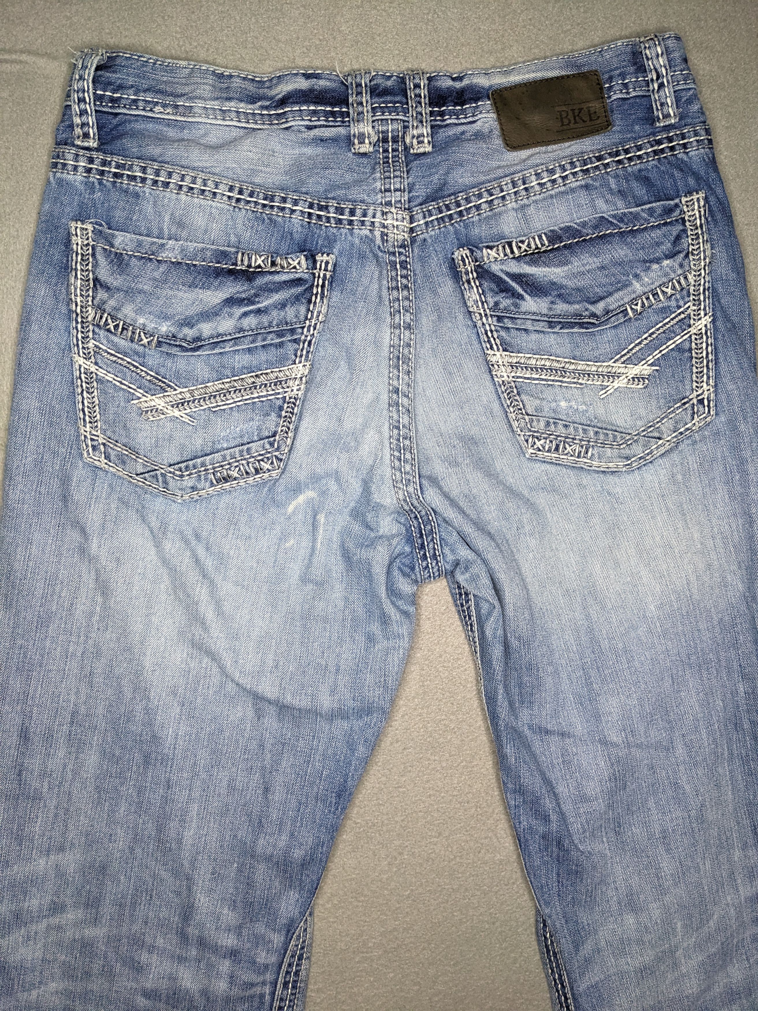 BKE BKE Tyler Straight Jeans 32x30 Distressed Whiskered Western Size US 32 / EU 48 - 5 Thumbnail