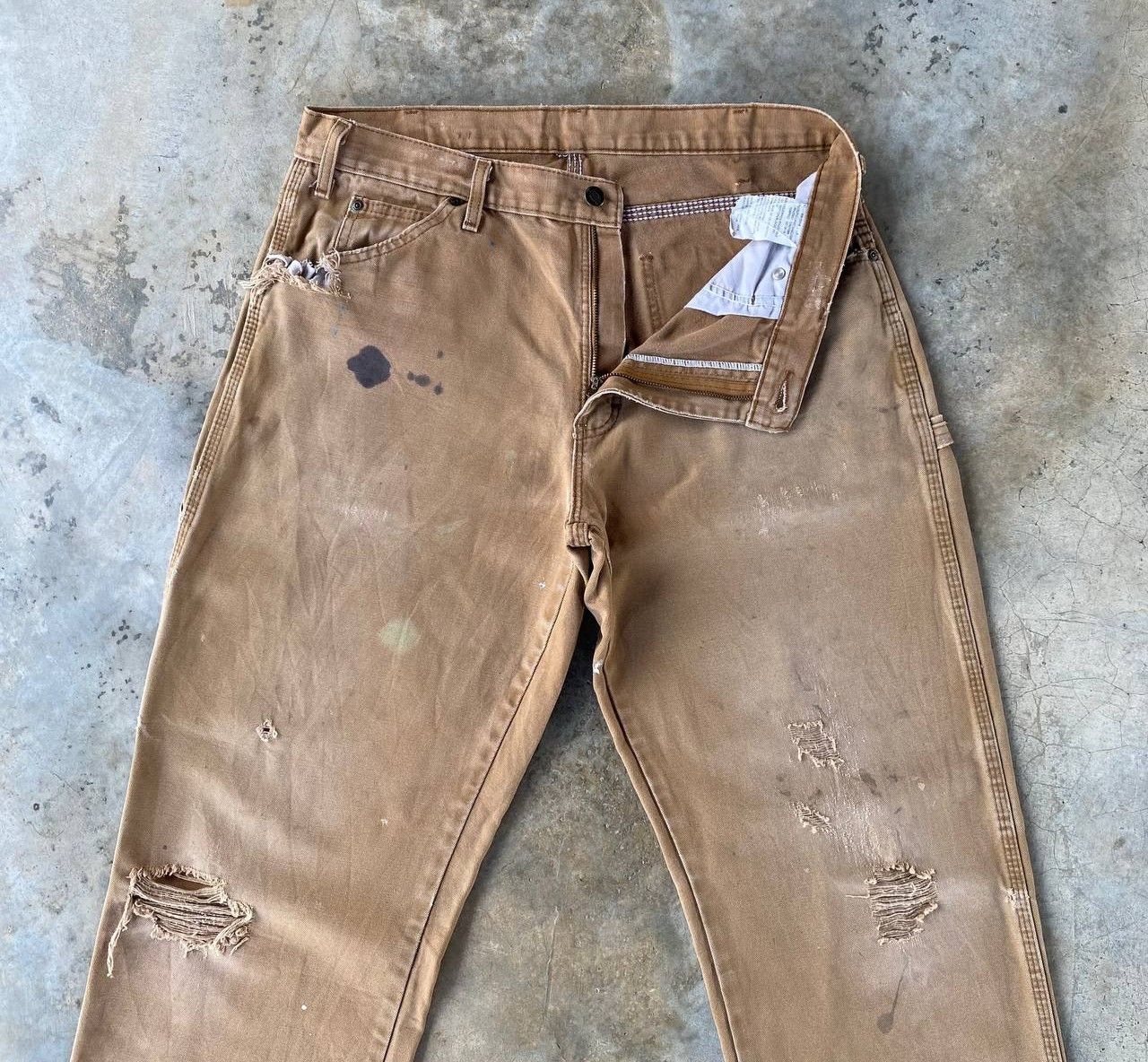 Dickies VINTAGE DICKIES DISTRESSED CARPENTER BROWN DENIM W34X34 Size US 34 / EU 50 - 10 Thumbnail