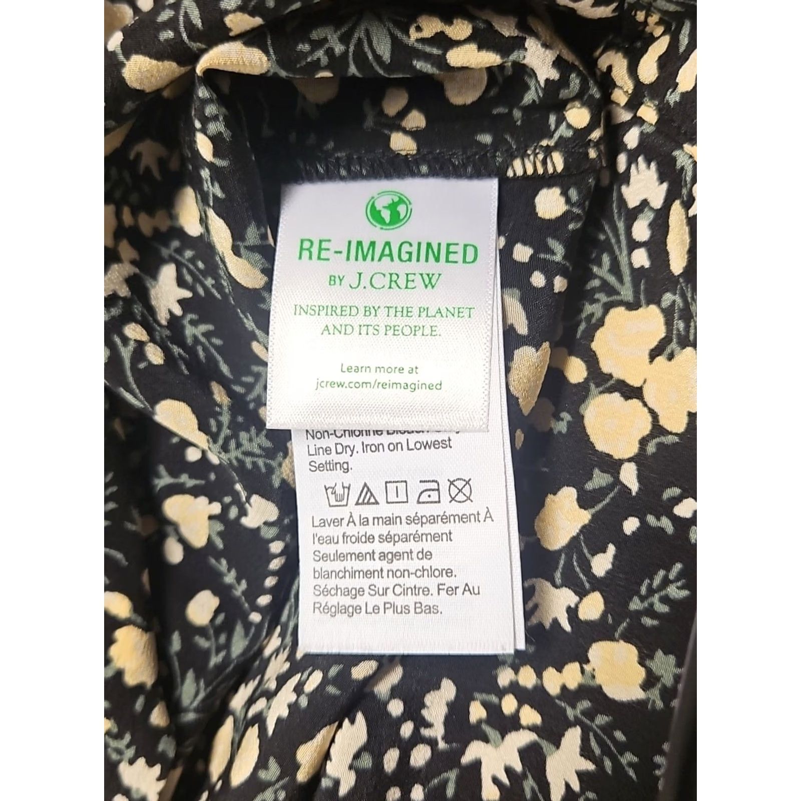 J.Crew J.CREW Blouse Silk Black Floral Button Front Women 10 Long Sleeve Collared Pattern Floral Lightweight Regular Size L / US 10 / IT 46 - 7 Thumbnail