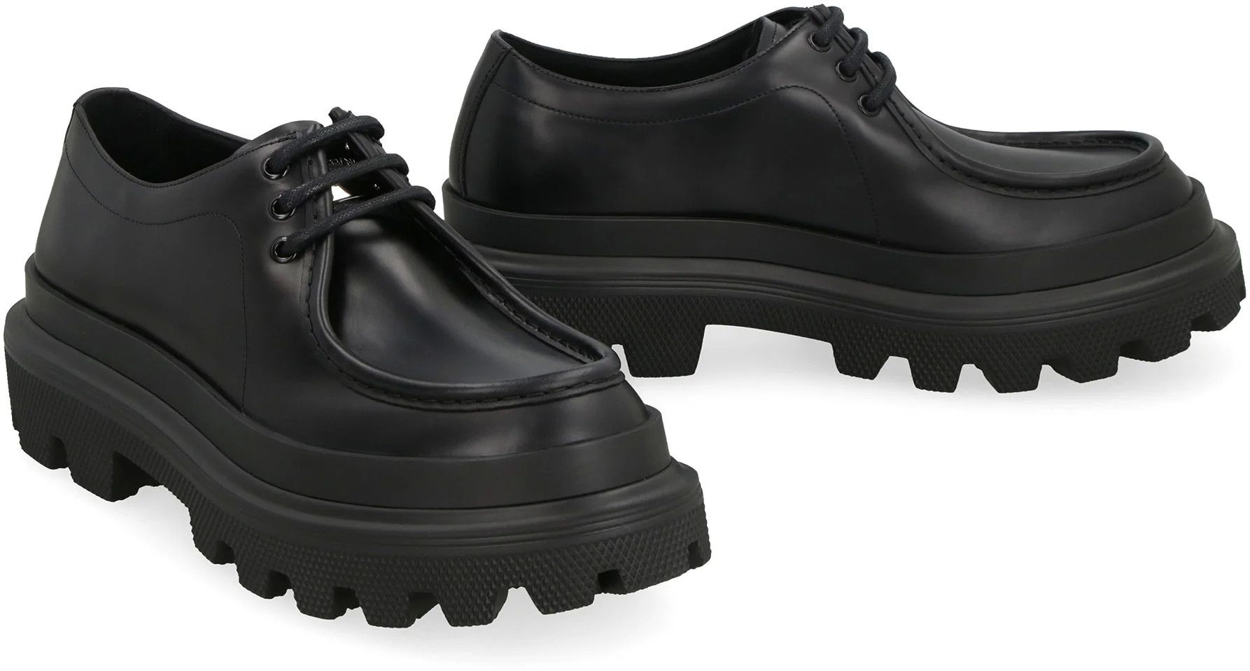Dolce & Gabbana o1y0125 Leather Laced Shoes in Black Size US 9 / EU 42 - 2 Thumbnail