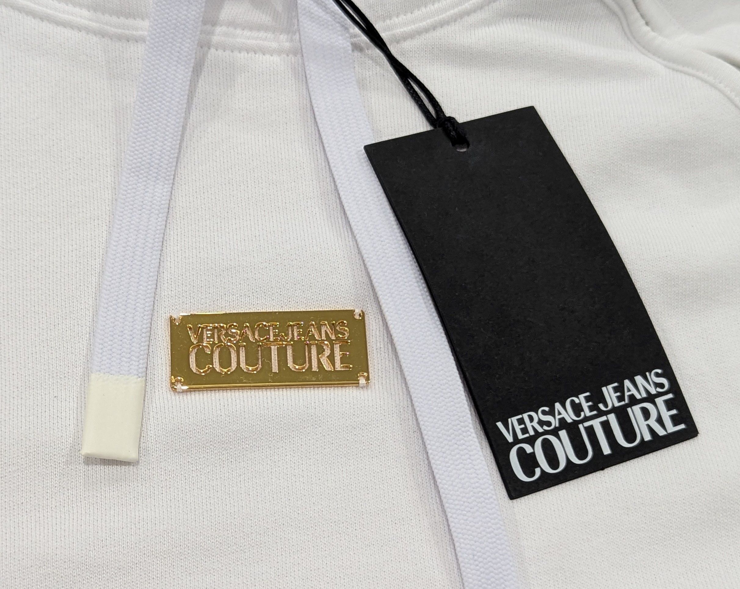Versace Jeans Couture Versace Jeans Couture Logo Pullover Fleece Hoodie White M Size US M / EU 48-50 / 2 - 2 Thumbnail