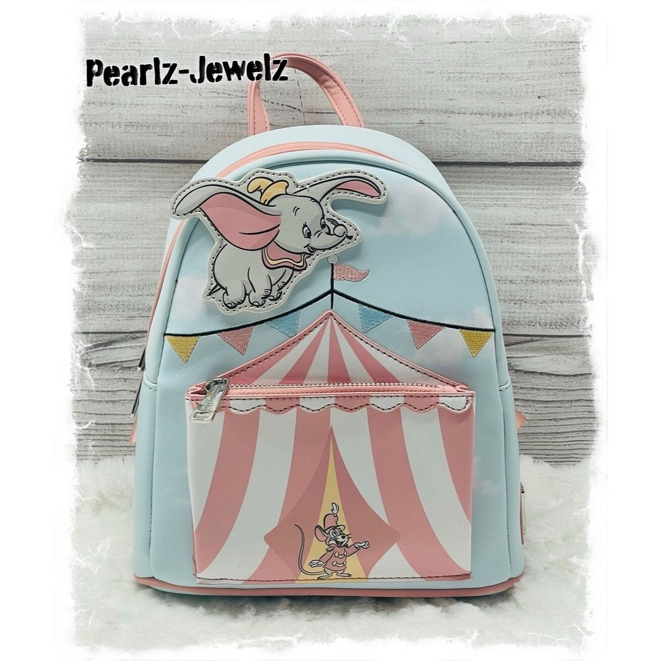 Disney Loungefly Disney Dumbo Circus Tent Blue Mini Backpack NWT NE Size ONE SIZE - 1 Thumbnail