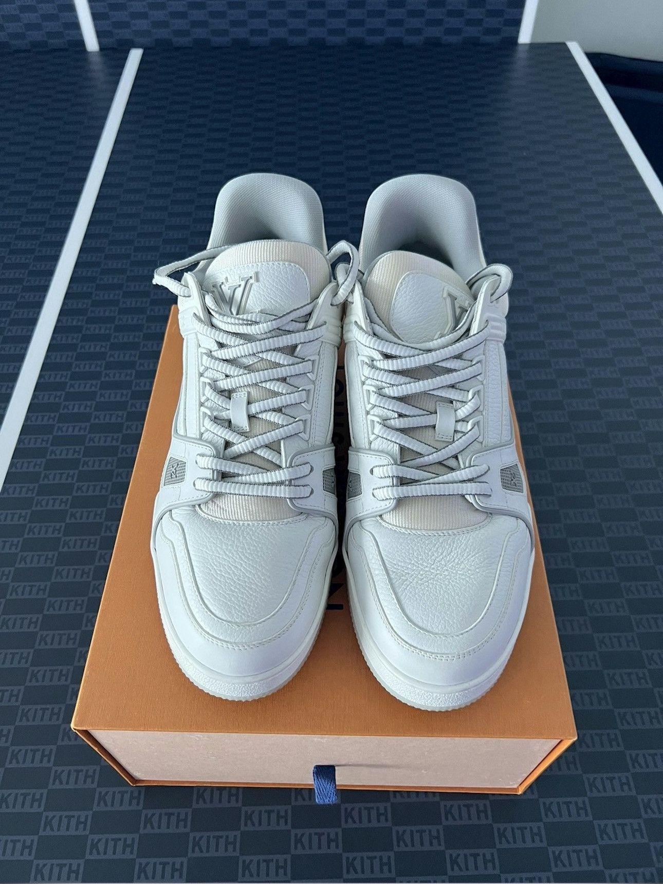 image of Louis Vuitton Og Virgil Trainer White/grey Shoes, Men's (Size 10)