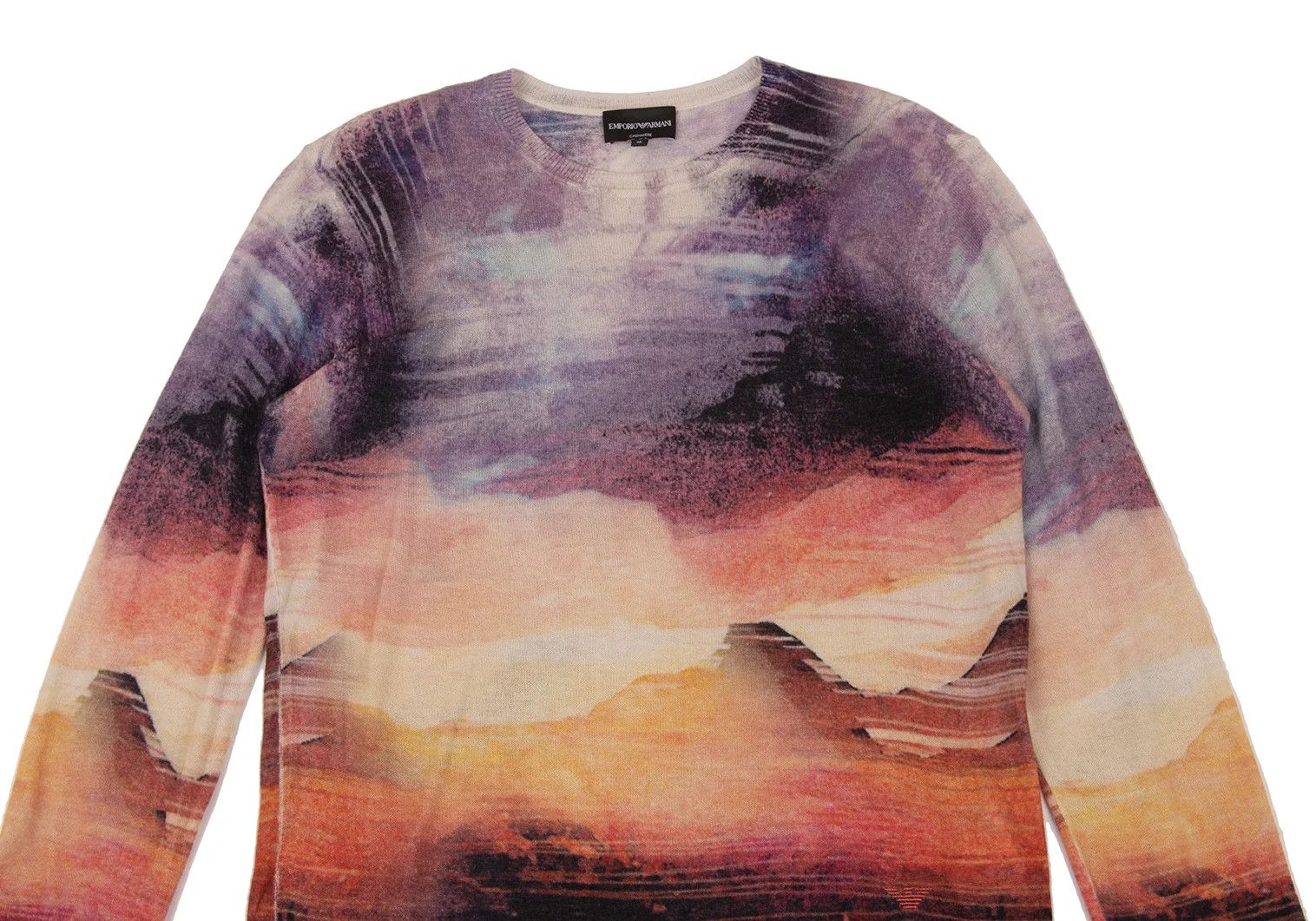 Emporio Armani Graphic Print Cashmere Knit in Multi Color, Size M Size US M / EU 48-50 / 2 - 2 Thumbnail