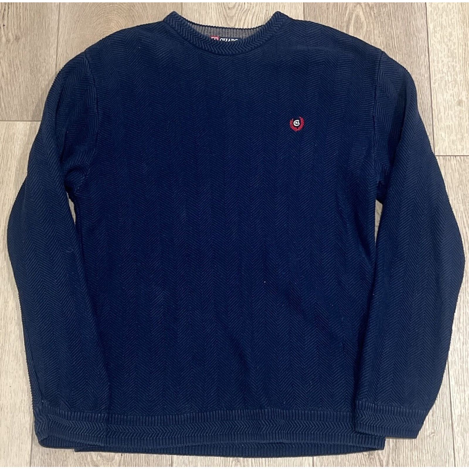 Chaps Vintage Chaps Ralph Lauren Hand Framed Navy Crewneck Sweater Size US L / EU 52-54 / 3 - 1 Thumbnail