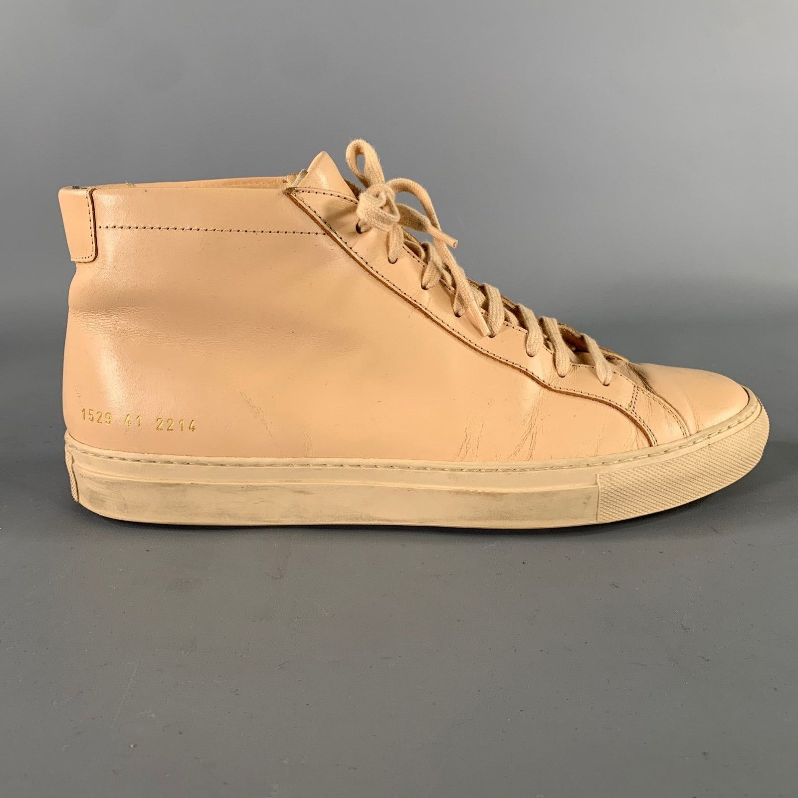 Common Projects COMMON PROJECTS Size 8 Peach Leather High Top Sneakers Size US 8 / EU 41 - 2 Thumbnail