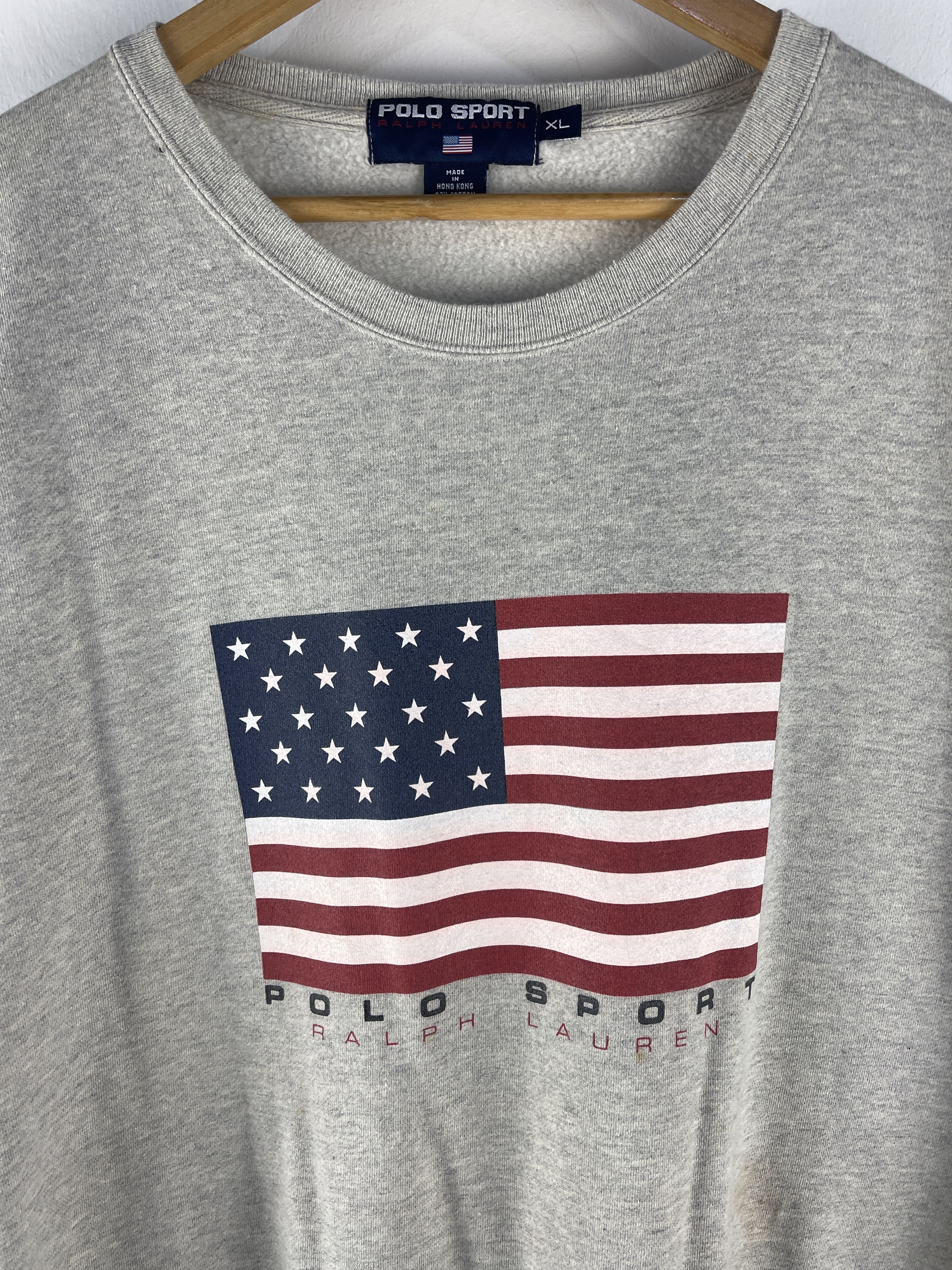Polo Ralph Lauren Vintage Polo Sport Ralph Lauren USA Flag Sweatshirt Grey XL Size US XL / EU 56 / 4 - 12 Thumbnail