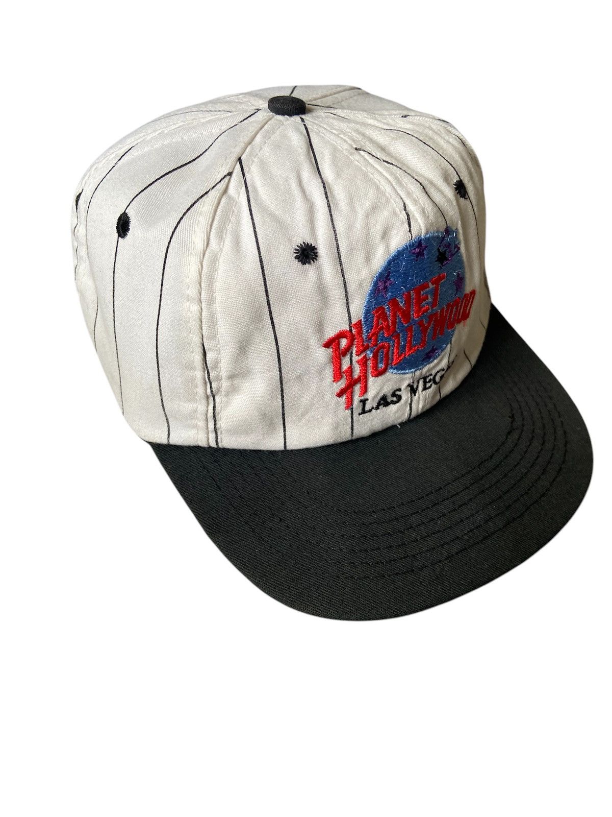 Planet Hollywood × Vintage Vintage 90s Planet Hollywood Las Vegas Pinstripe Hat Size ONE SIZE - 3 Thumbnail