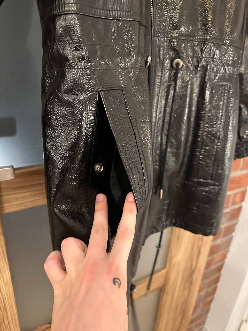 Saint Laurent Paris Saint Laurent Paris Leather Black Parka F38/S Size S / US 4 / IT 40 - 10 Thumbnail