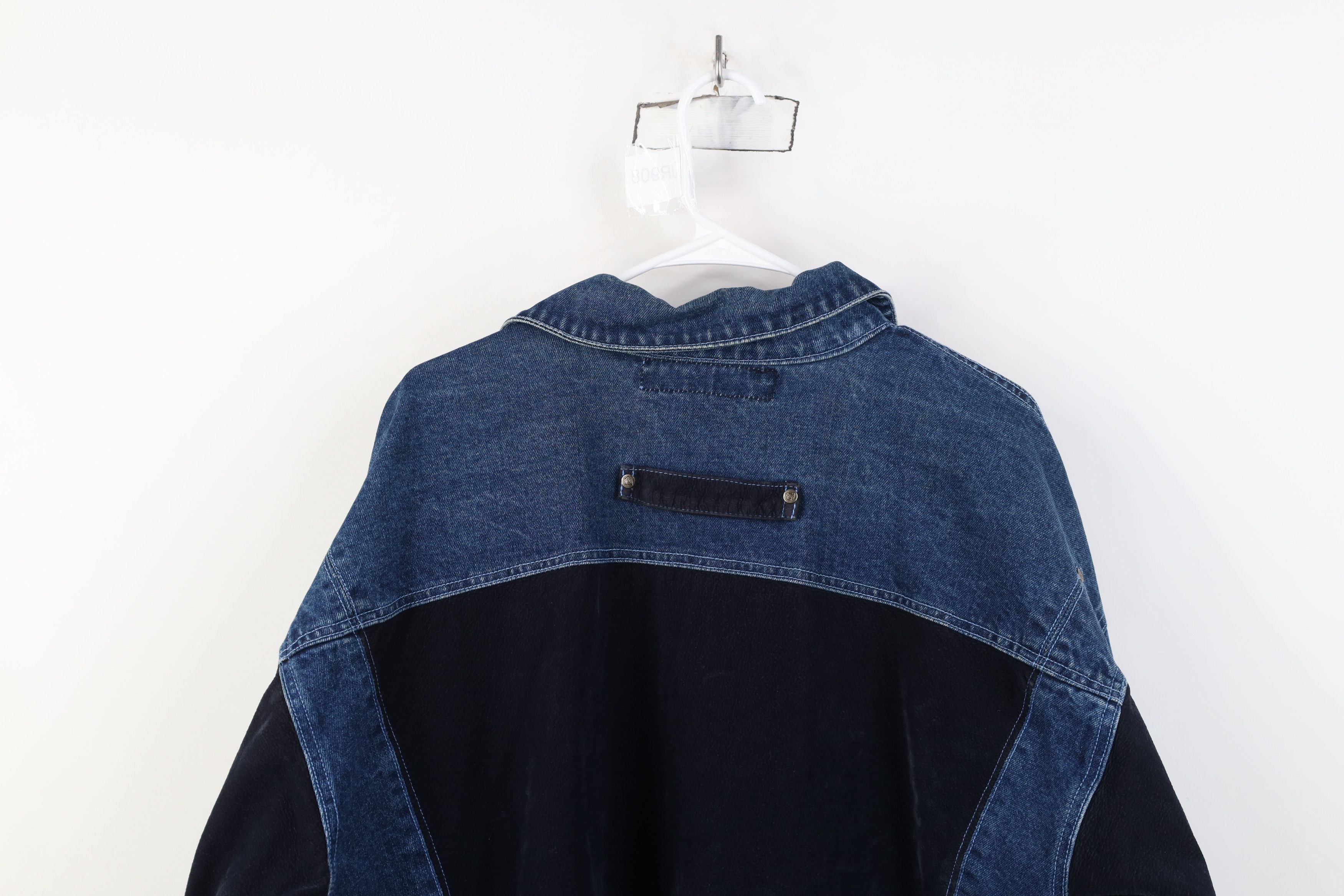 Vintage Vintage 90s Y2K Streetwear Block Baggy Denim Trucker Jacket Size US XXL / EU 58 / 5 - 16 Thumbnail