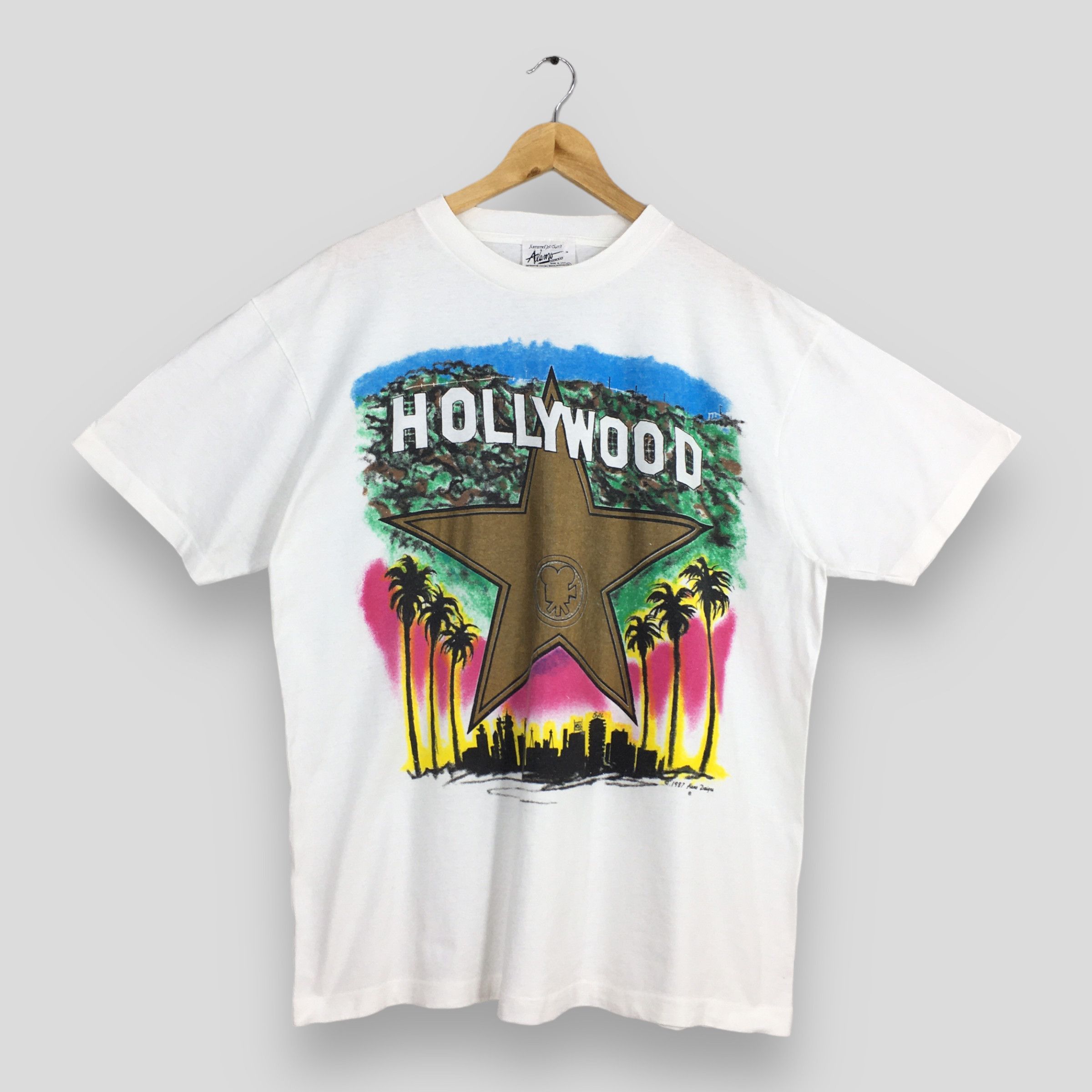 Hall Of Fame Vintage 1980s Hollywood Hall Of Fame White T shirt XL Size US XL / EU 56 / 4 - 1 Thumbnail