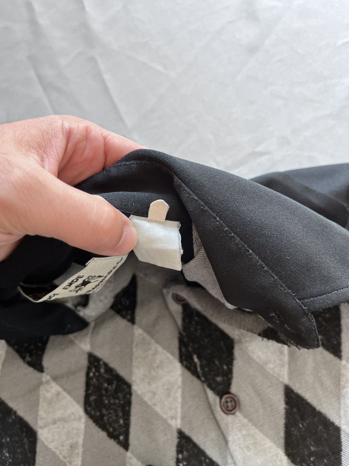 Designer × Vintage Maurice Emde Vintage Rhombus Diamond Pattern Stretch Shirt Size US L / EU 52-54 / 3 - 13 Thumbnail