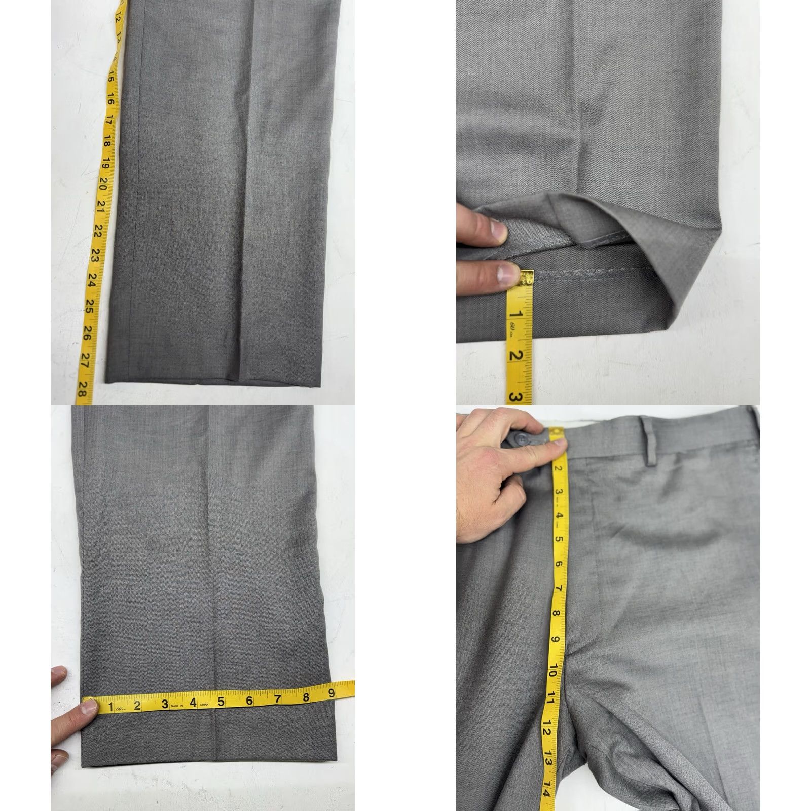 Valentino Gino Valentino Zegna Suit Gray Herringbone Silk Wool 2 Piece Mens 46R Regular Notch Lapel 2-Button Front Classic Linen? Size 46R - 10 Thumbnail