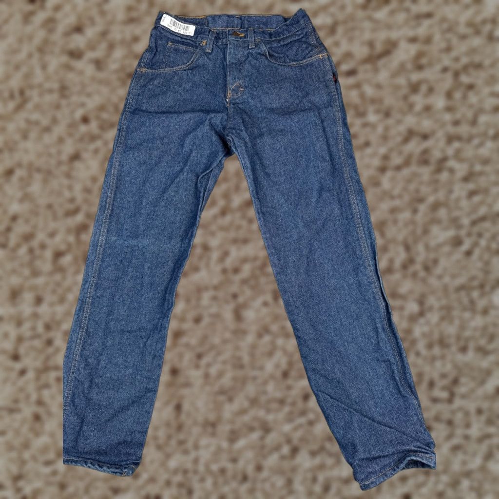 Denime UniFirst Jeans Mens 30x32 Blue Denim Straight Leg Armorex FR Workwear Trades Jeans Size US 30 / EU 46 - 1 Thumbnail