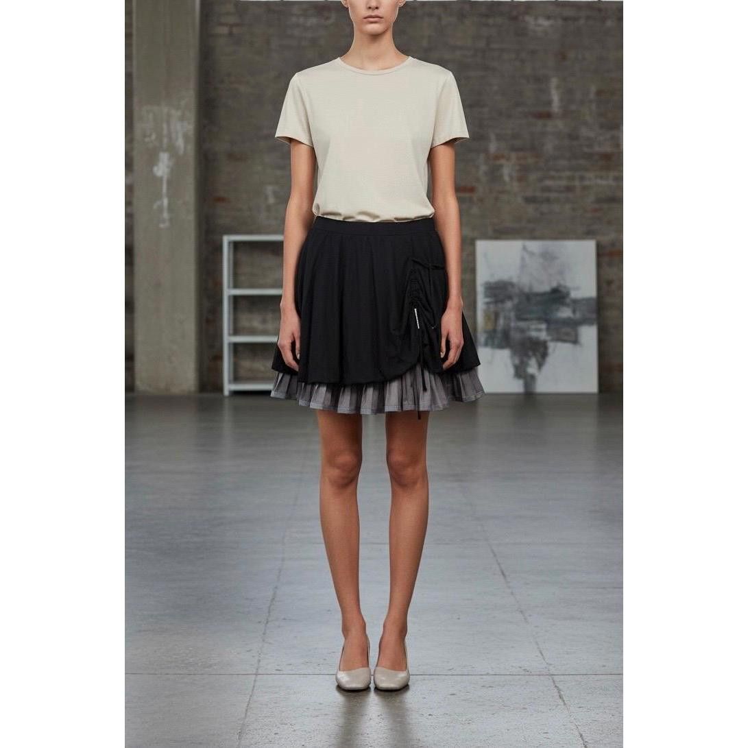 Cop Copine The Cop Copine Ruffled Ruched Midi Skirt Size 36" / US 14 / IT 50 - 2 Thumbnail