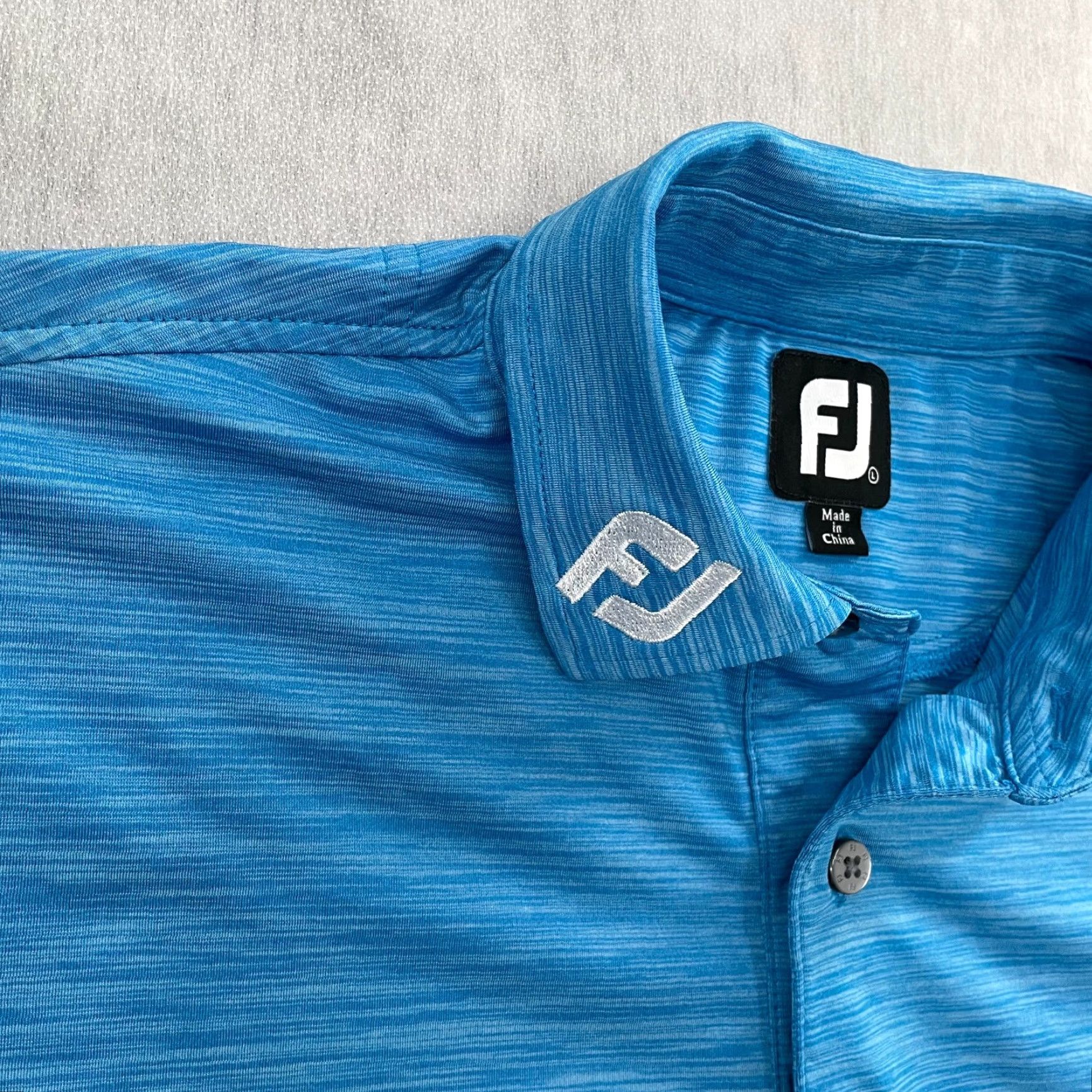 Footjoy FootJoy Polo Tour Issue Golf Mens Shirt Adult L Blue Short Sleeve Button Collared Embroidered Logo Classic Size US L / EU 52-54 / 3 - 4 Thumbnail