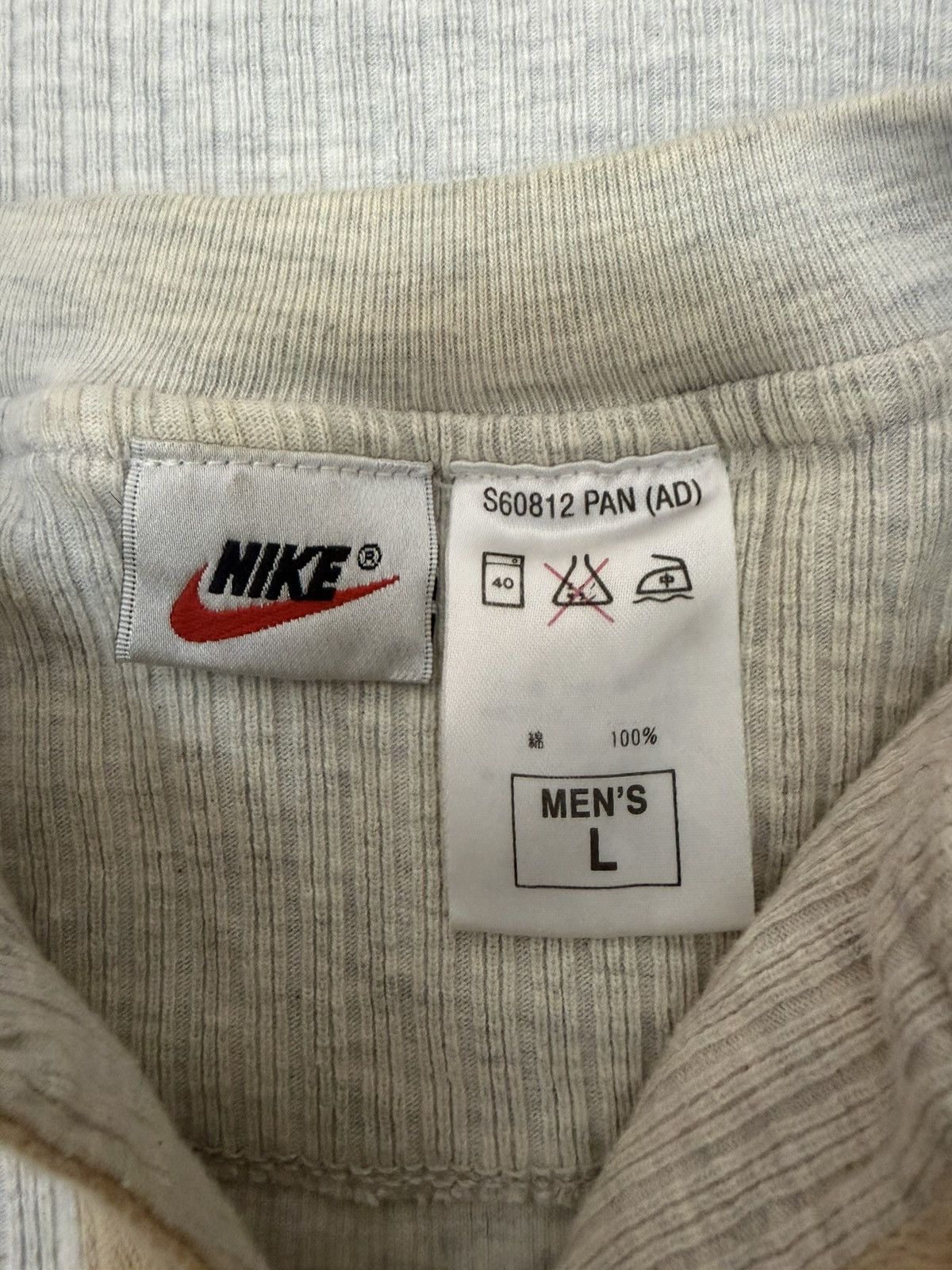 Nike 90s NIKE AIR HENLEY NECK THERMAL RIB COTTON EMBROIDED LOGO Size US L / EU 52-54 / 3 - 11 Thumbnail