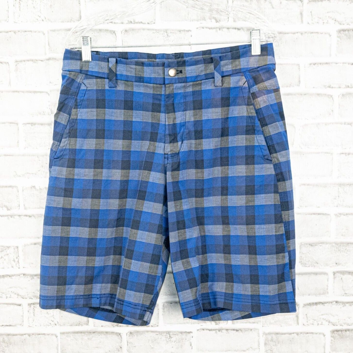 Lululemon Lululemon Men's Blue gray Checker Chino Shorts Size 34 Size US 34 / EU 50 - 1 Thumbnail