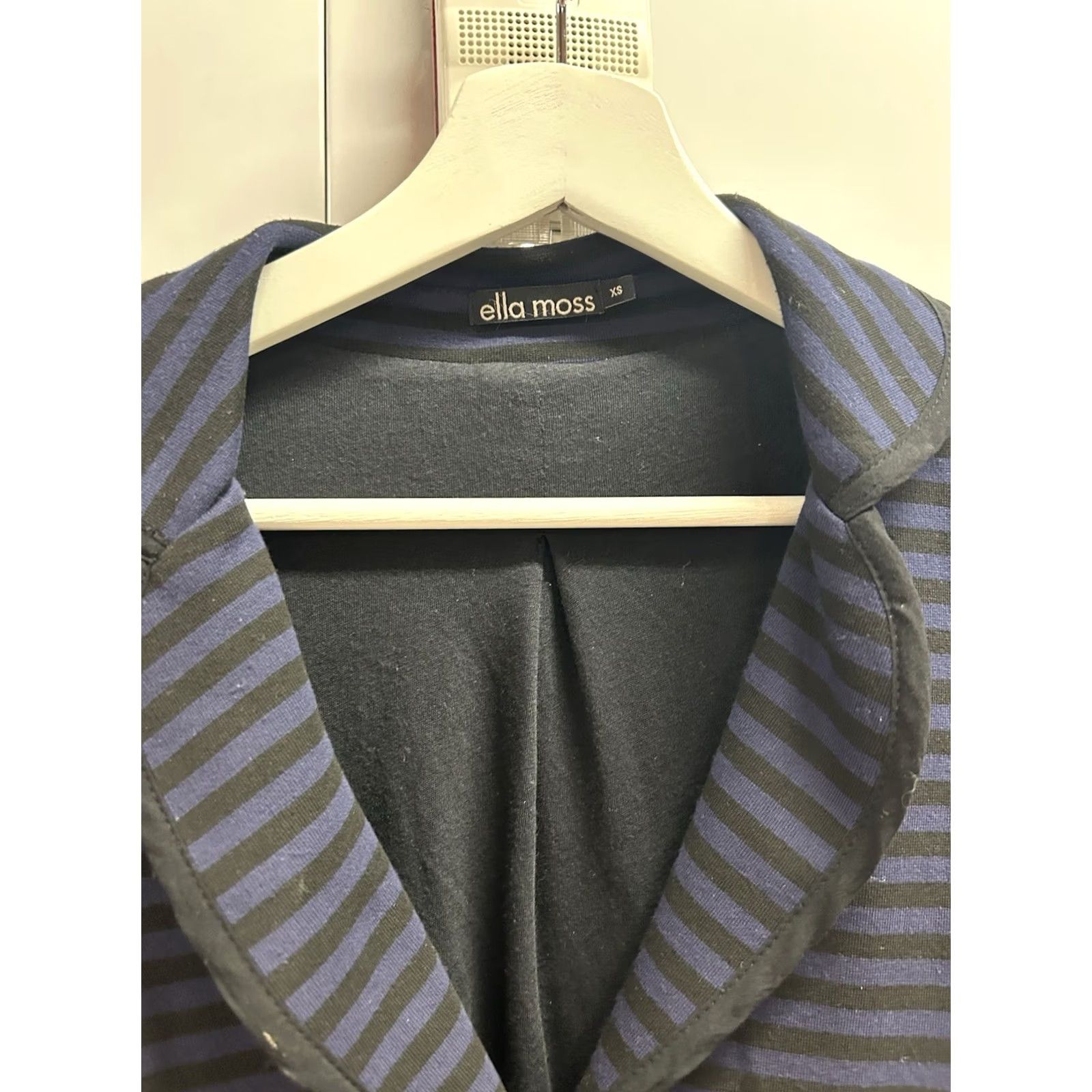 Vintage VINTAGE Ella Moss Blue/Black Striped ButtonUp Business Jacket Blazer Women XS Pockets USA Made Size XS / US 0-2 / IT 36-38 - 5 Thumbnail