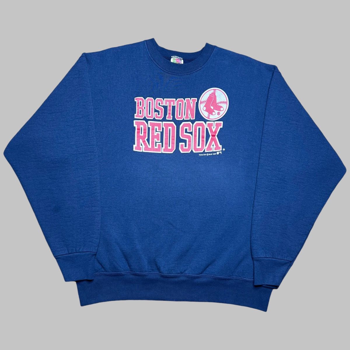 MLB × Vintage 1997 MLB Boston Red Socks 3D Spell Out Pullover Sweatshirt Size US XL / EU 56 / 4 - 1 Thumbnail