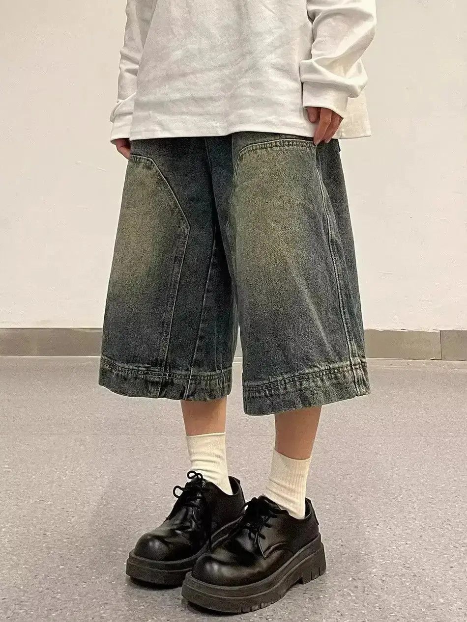 Japanese Brand Streetwear Retro Washed Blue Straight Jorts Shorts Size US 32 / EU 48 - 4 Thumbnail
