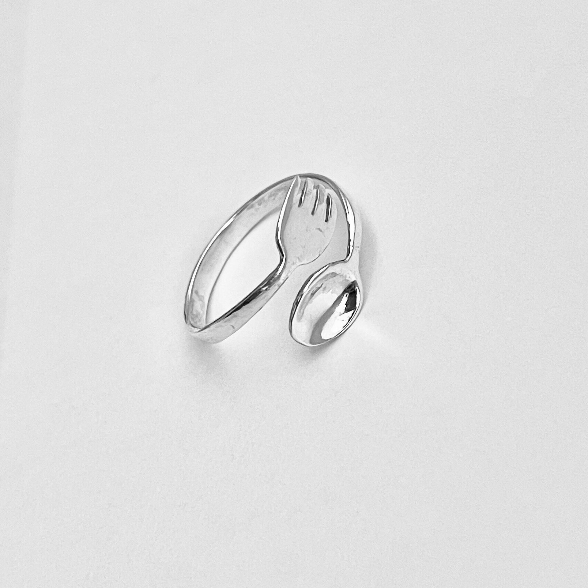 VIBE Trendy Men's Retro Open Spoon Ring Size ONE SIZE - 4 Thumbnail