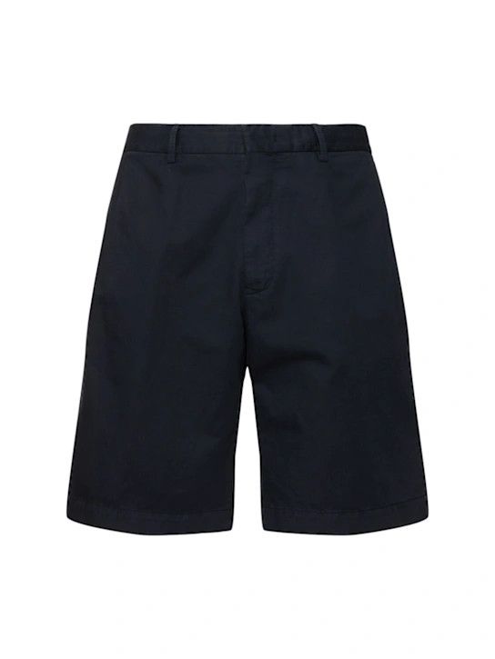 Z Zegna o1lsvrm0525 Cotton & Linen Chino Shorts in Navy Zegna Size US 36 / EU 52 - 1 Thumbnail