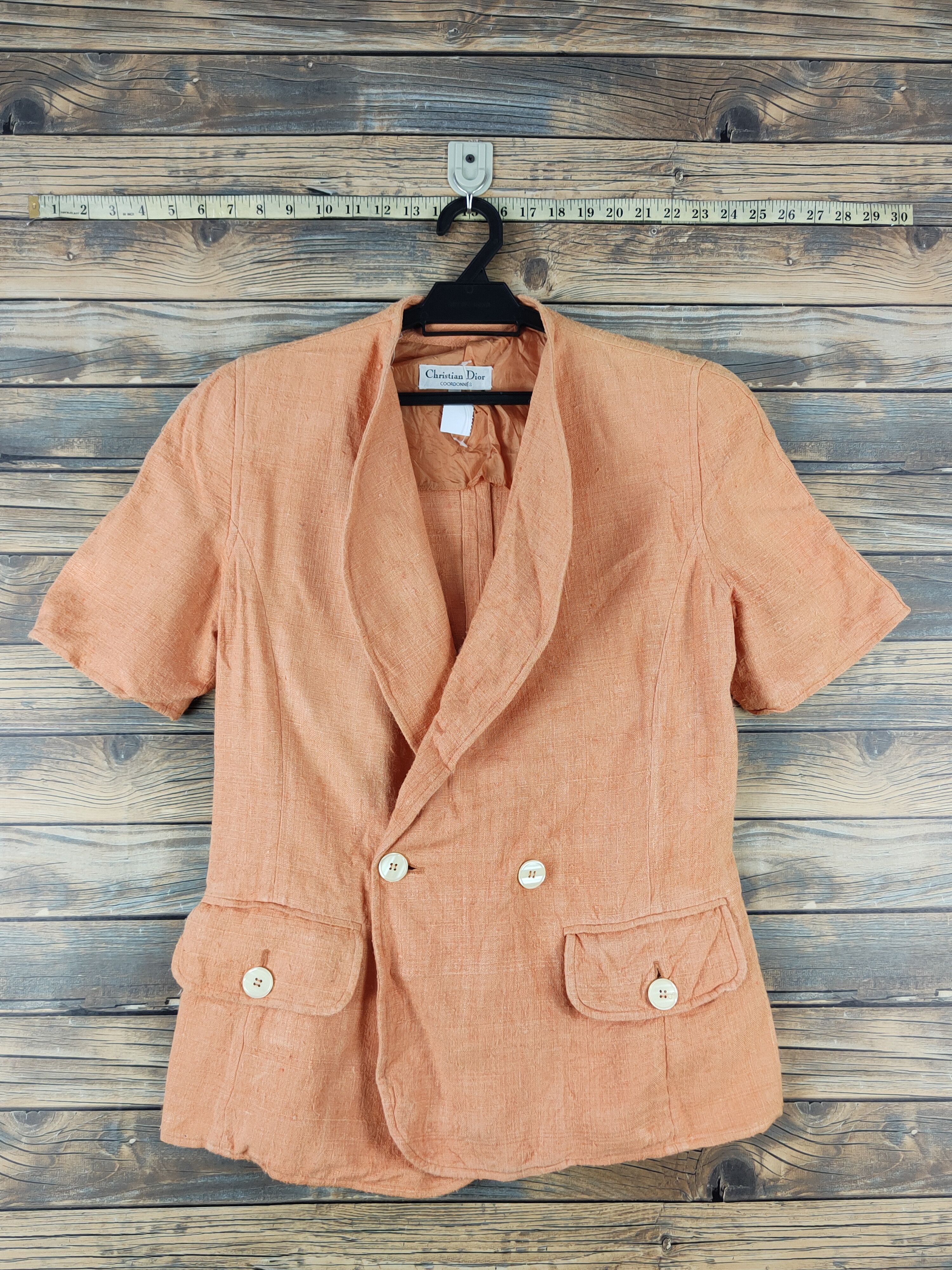 Christian Dior Monsieur DL Christian Dior Orange Short Sleeve Blazers #1394 Size XL / US 12-14 / IT 48-50 - 1 Thumbnail