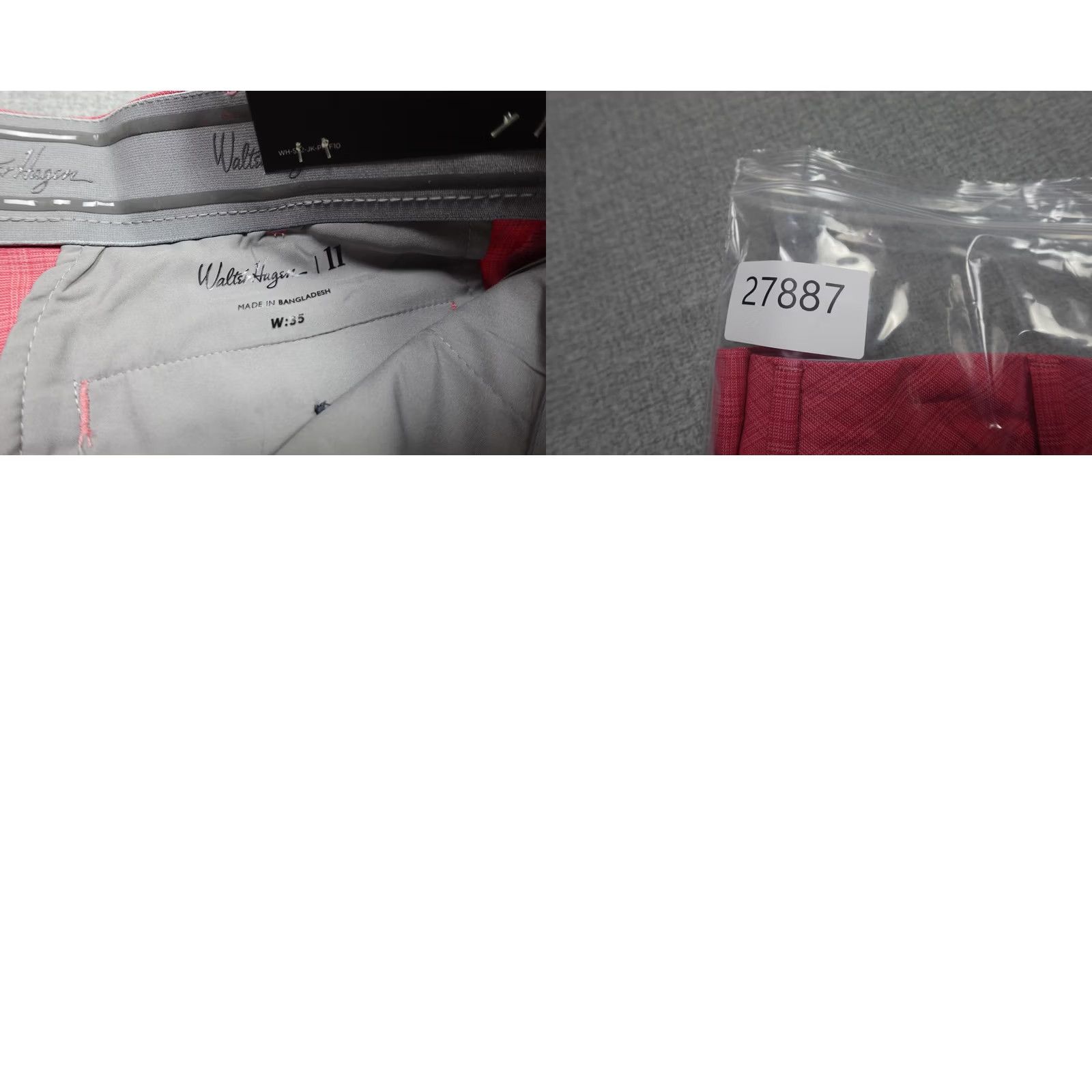 Vintage Walter Hagen Perfect 11 Shorts Mens 35 Pink Plaid Chino Golf 10 Inseam Stretch Size US 35 - 8 Thumbnail