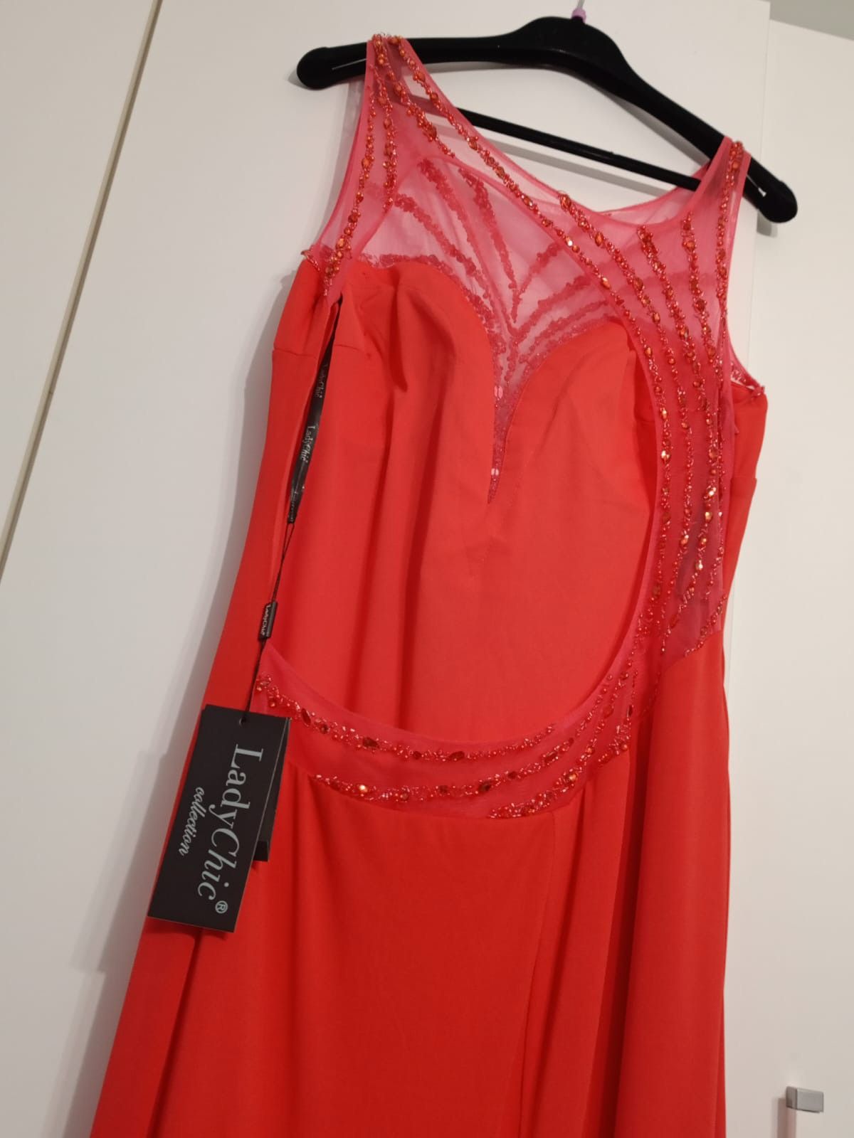 Other Dress with leg slit Coral Red size IT48 Size XL / US 12-14 / IT 48-50 - 5 Thumbnail