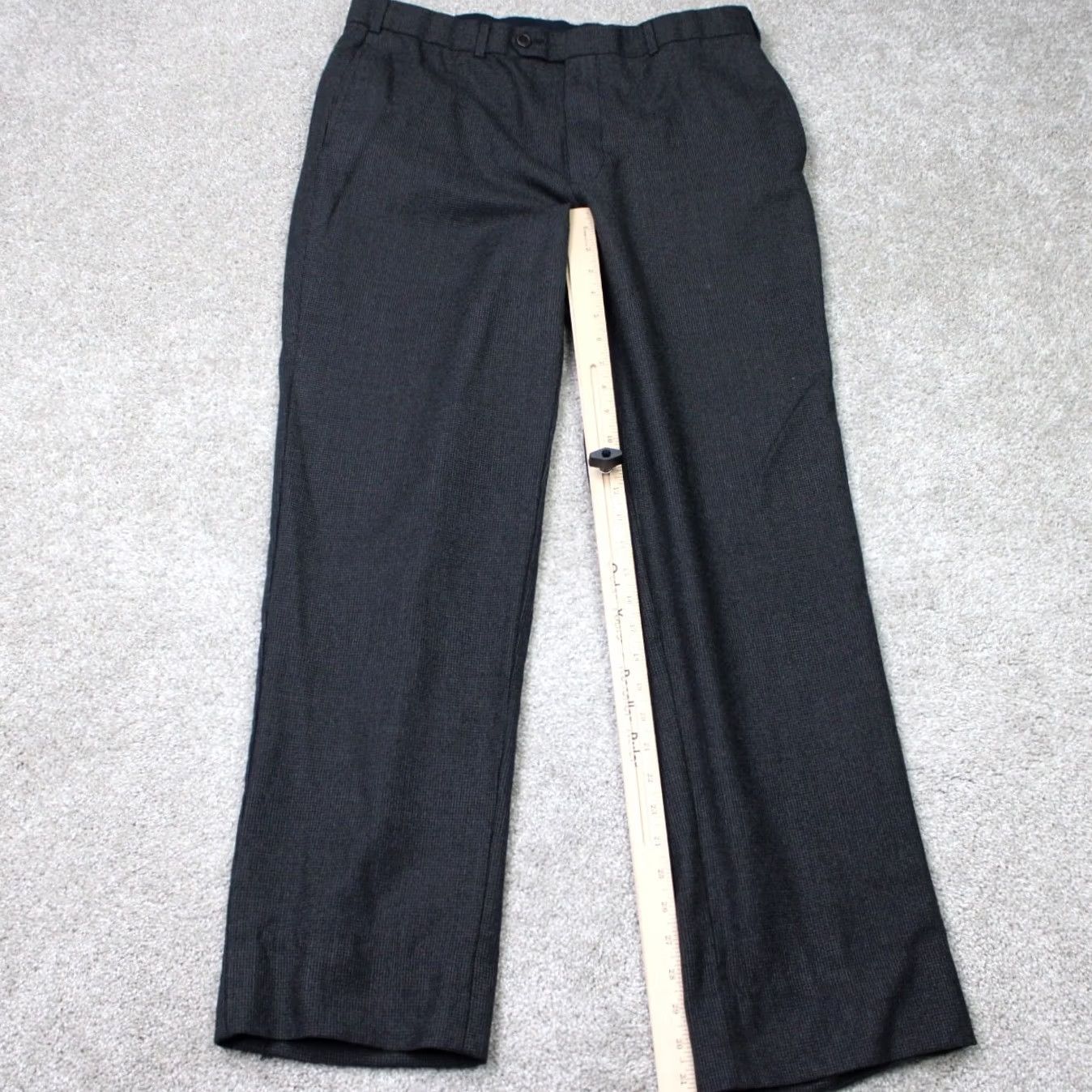 Brooks Brothers Brooks Brothers 346 Pants Men 36x32 Gray Check 100% Wool Flat Front Straight Leg Dress Pants Regular Mens Size US 36 / EU 52 - 2 Thumbnail
