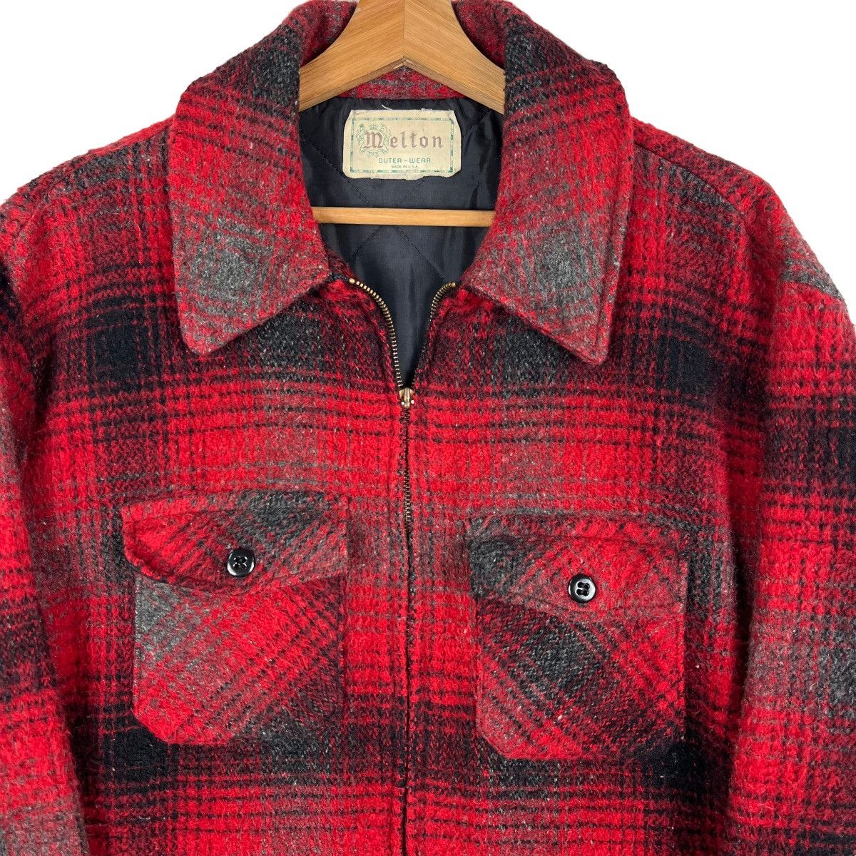 Filson 🔥 VINTAGE 50s MELTON PLAID CHECKER WOOL THINSULATE JACKET Size US L / EU 52-54 / 3 - 3 Thumbnail