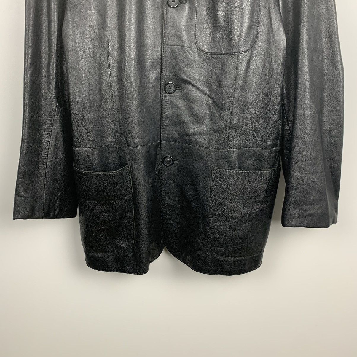 Gianfranco Ferre Vintage Gianfranco Ferre Black Leather Jacket Y2K Size 52 Size US L / EU 52-54 / 3 - 3 Thumbnail