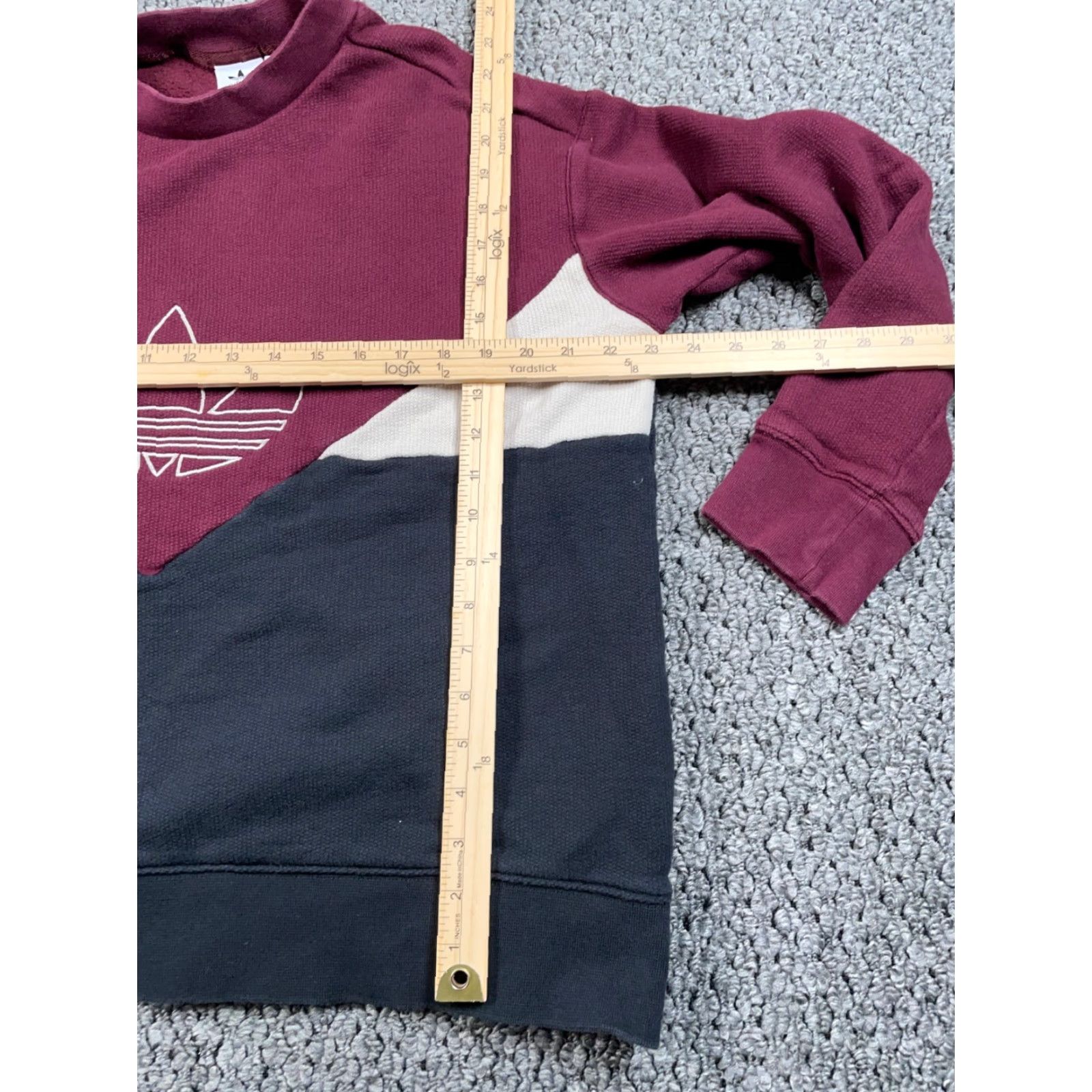 Adidas adidas Trefoil Logo Sweatshirt Waffle Knit Women's Large Red Black Embroidered Size L / US 10 / IT 46 - 5 Thumbnail
