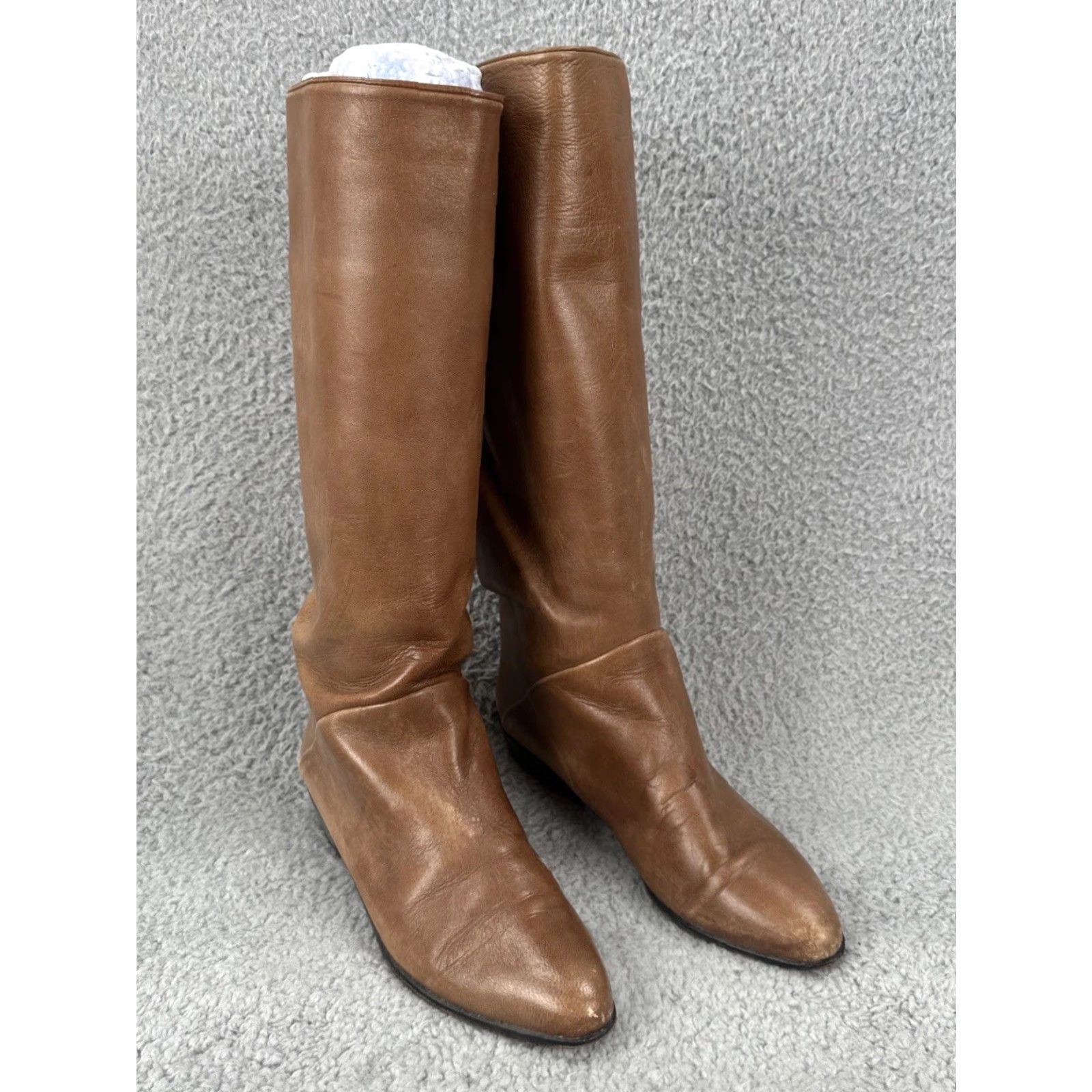Vintage VINTAGE Jenní Women’s Boot Women 8 Leather Brown Riding Boot 8 USA Size Comfortable Lightweight Italy Leather Riding Boots Womens Size US 8 / IT 38 - 2 Thumbnail