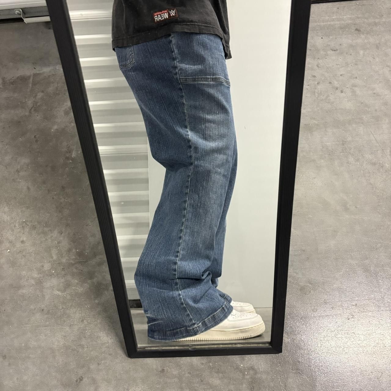 Japanese Brand × Vintage Crazy Vintage Y2K/2000s Baggy Flare Bootcut Medium Wash Denim Jeans! Size US 36 / EU 52 - 1 Thumbnail