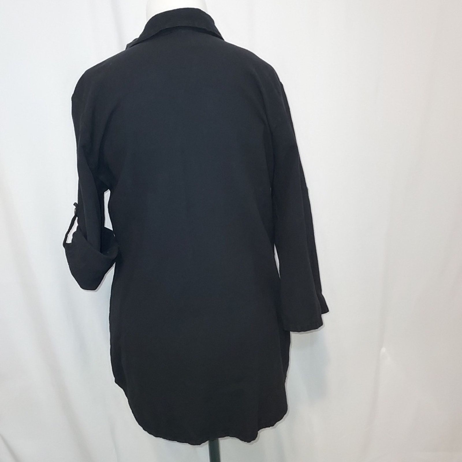 Other Vintage Dunes Black Shell Shirt Button Up Blouse Top Size L / US 10 / IT 46 - 3 Thumbnail