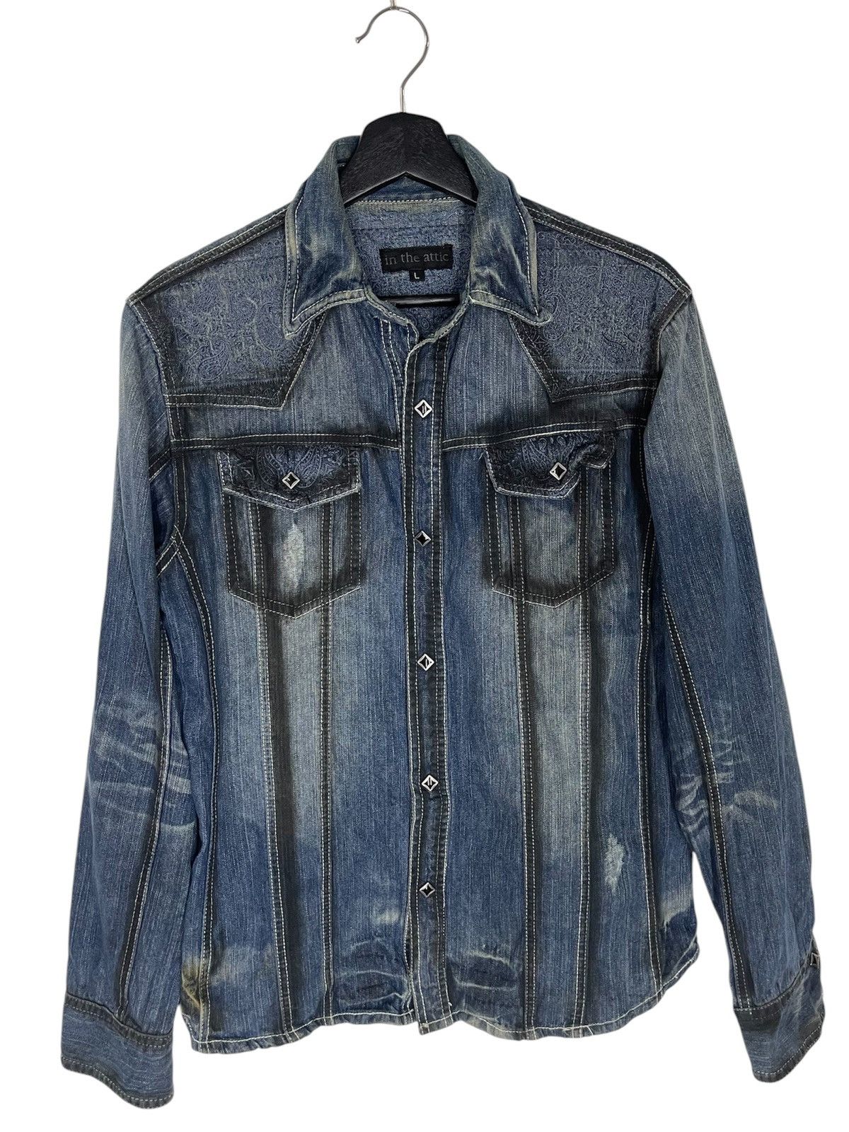 In The Attic RARE🔥 BLUE INDIGO IN THE ATTIC RANCHWEAR WESTERN Size US M / EU 48-50 / 2 - 1 Thumbnail