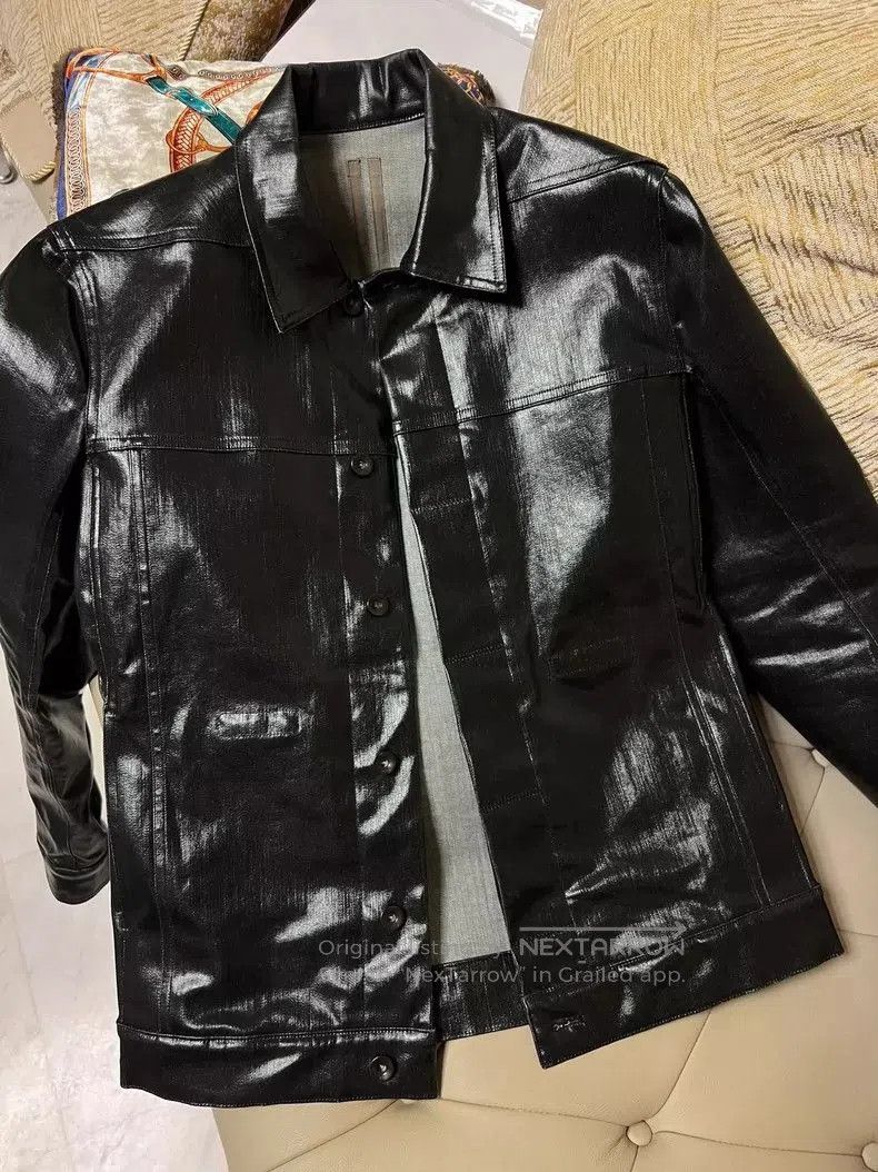 Rick Owens Rick Owens Black Waxed Long Sleeve Jacket. Size US M / EU 48-50 / 2 - 1 Thumbnail